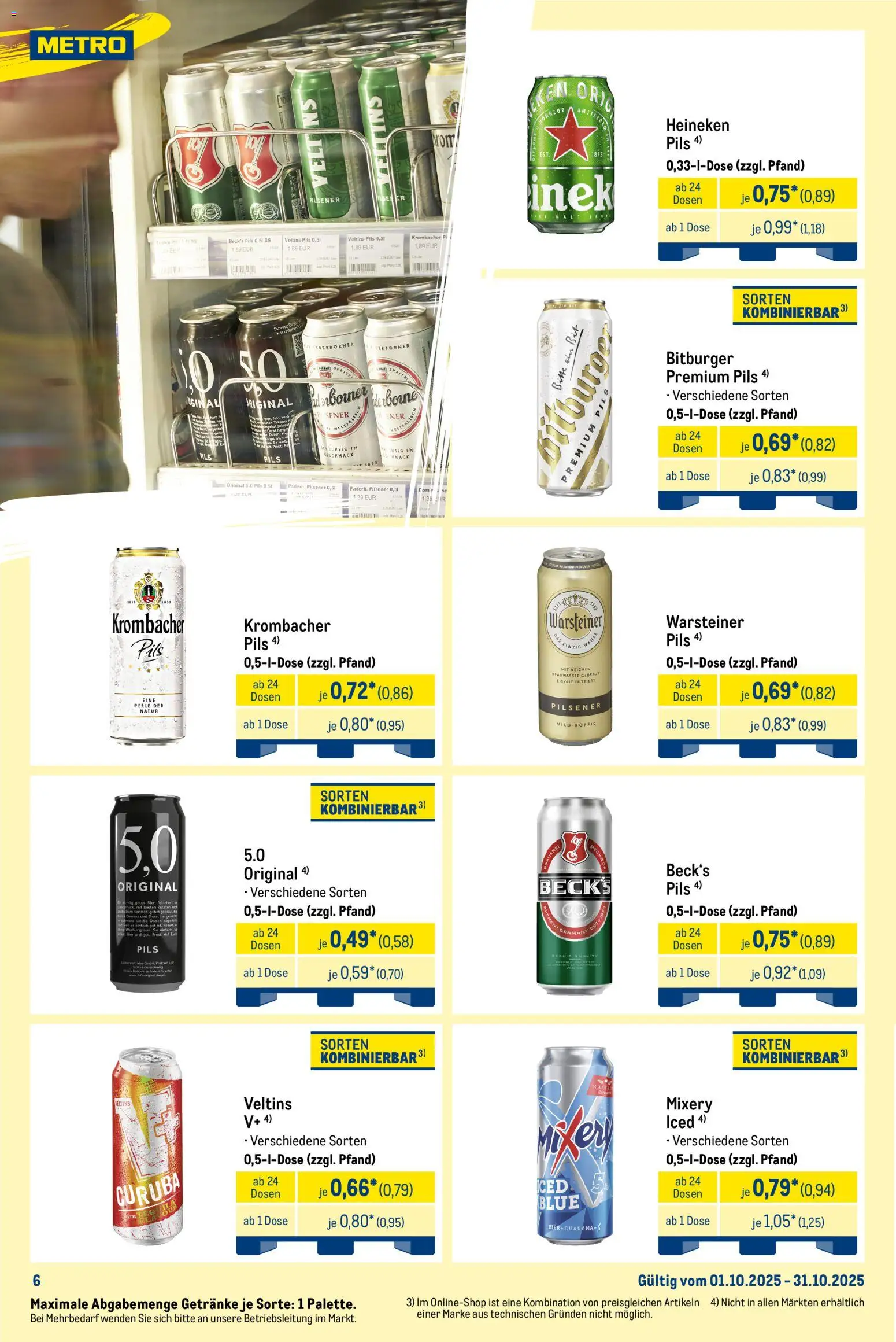 Metro Wochen-Angebote Händler – gültig ab 27.10.2025 | Seite: 14 | Produkte: Bitburger, Pils, Heineken, Warsteiner