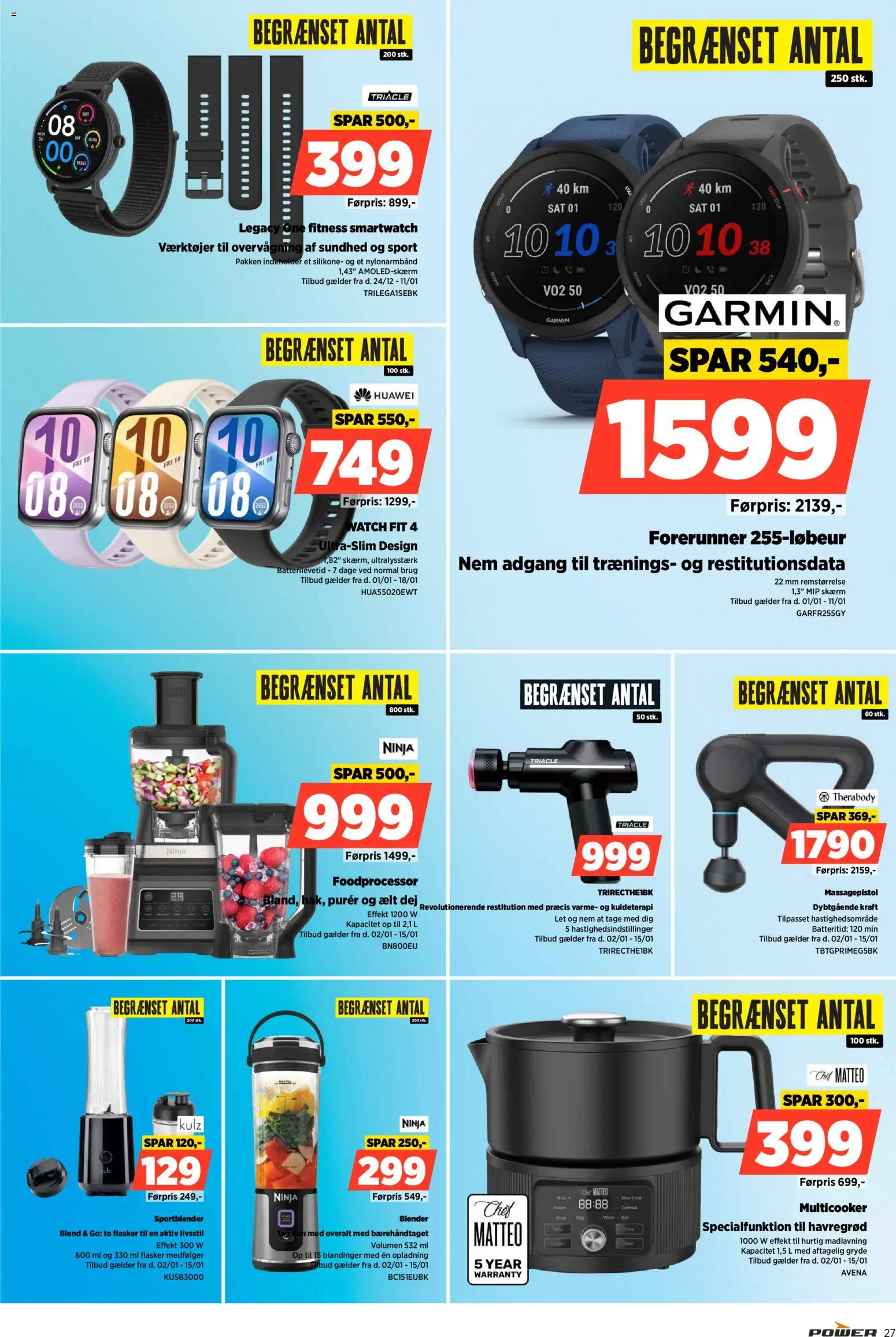 Power tilbudsavis – gyldig fra 09.01.2026 | Side: 27 | Produkter: Skærm, Foodprocessor, Smartwatch