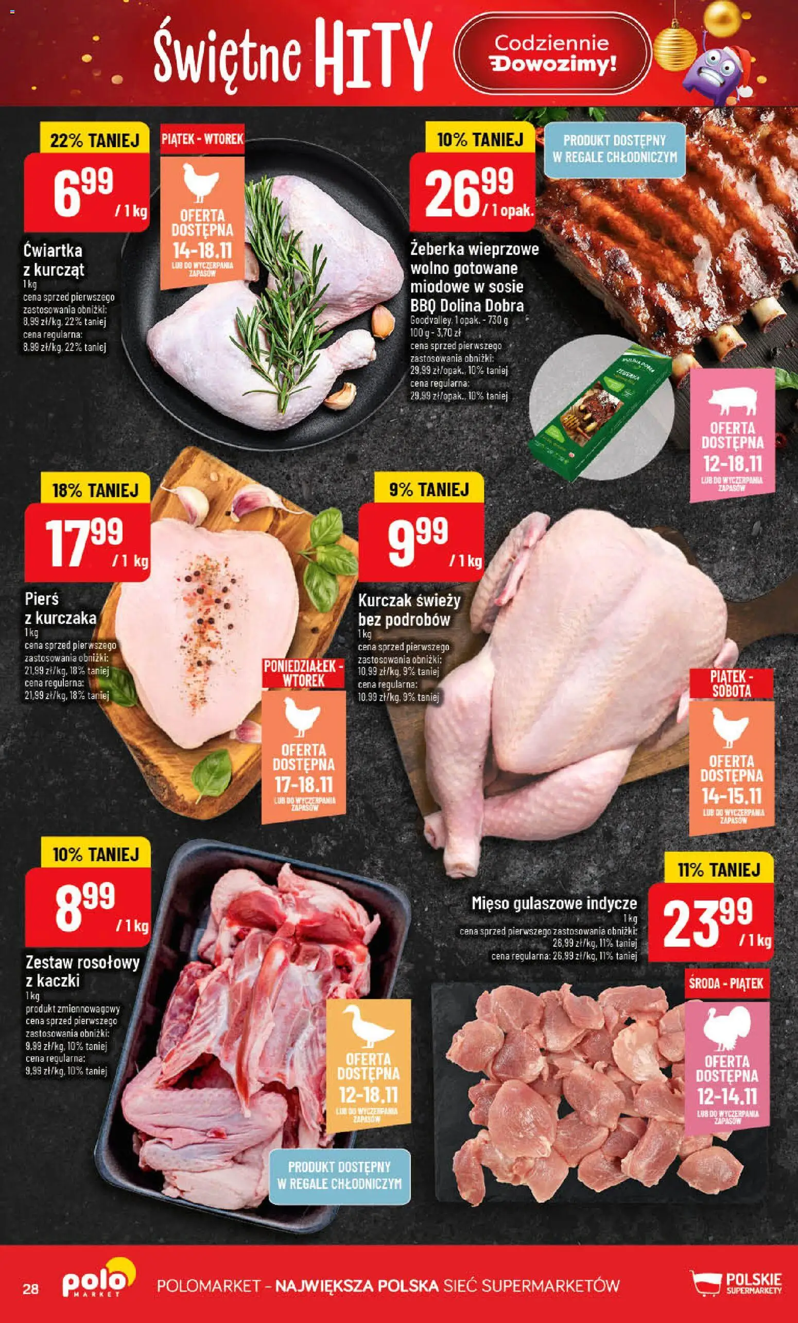 POLOmarket Gazetka od 12.11.2025 | Strona: 28 | Produkty: Kurczak, Mięso, Wolno gotowane