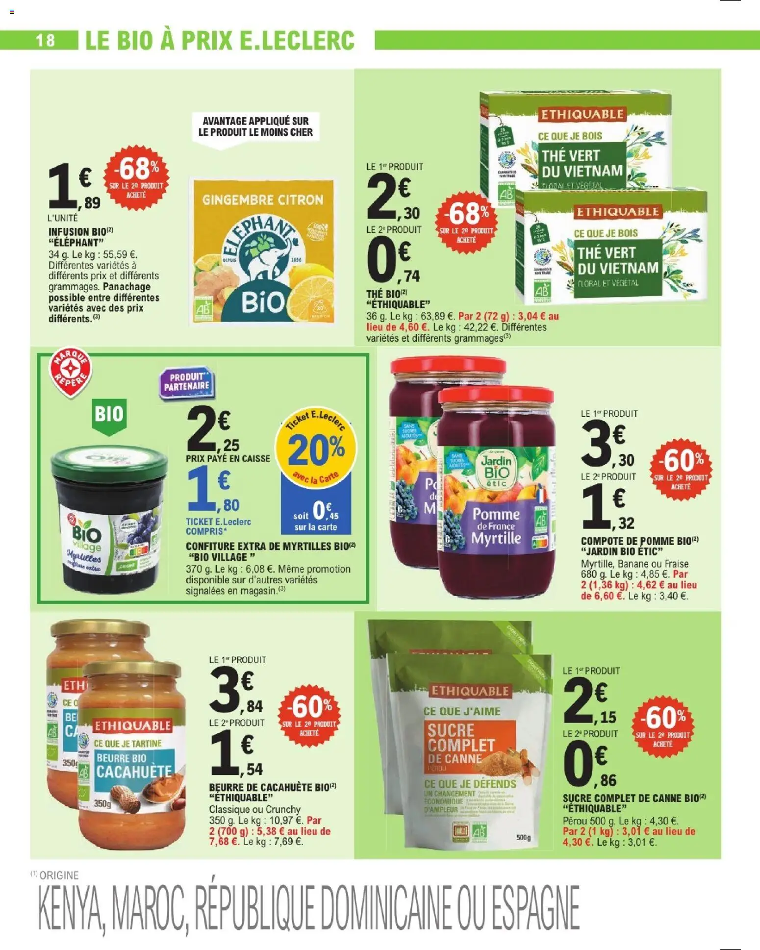 {H1} | Page: 18 | Produits: Sucre, Pomme, Beurre de cacahuète, Gingembre