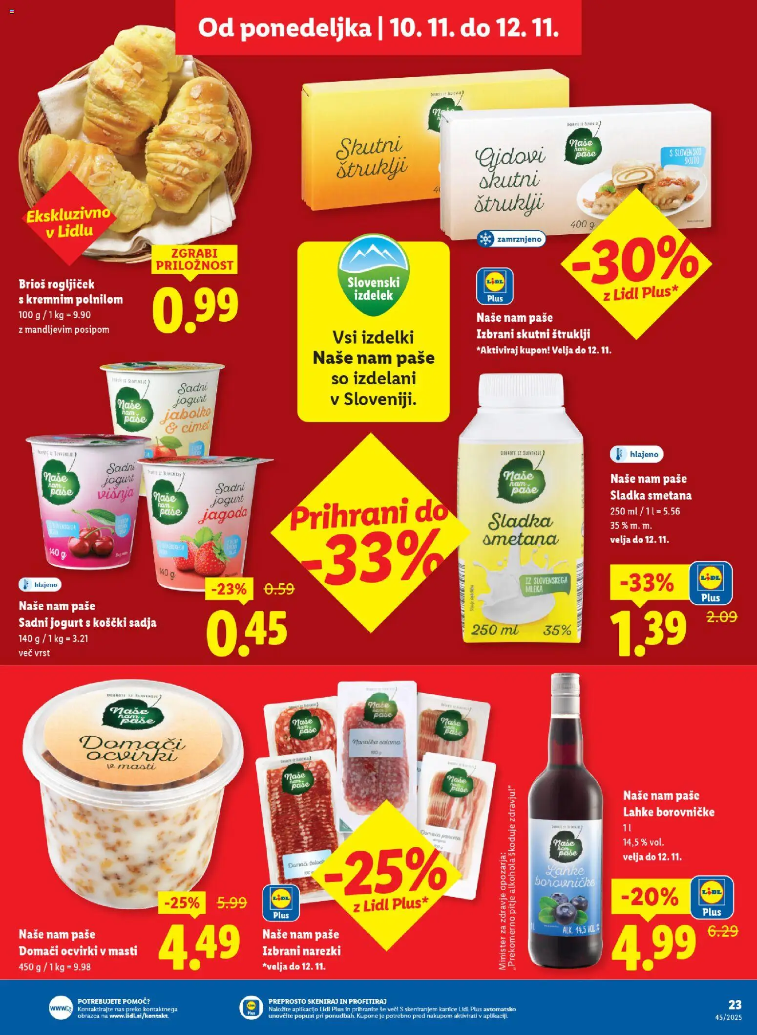 Novi Lidl katalog ponudbe – veljaven od 06.11.2025 | Stran: 49 | Izdelki: Panceta, Štruklji, Ocvirki, Smetana