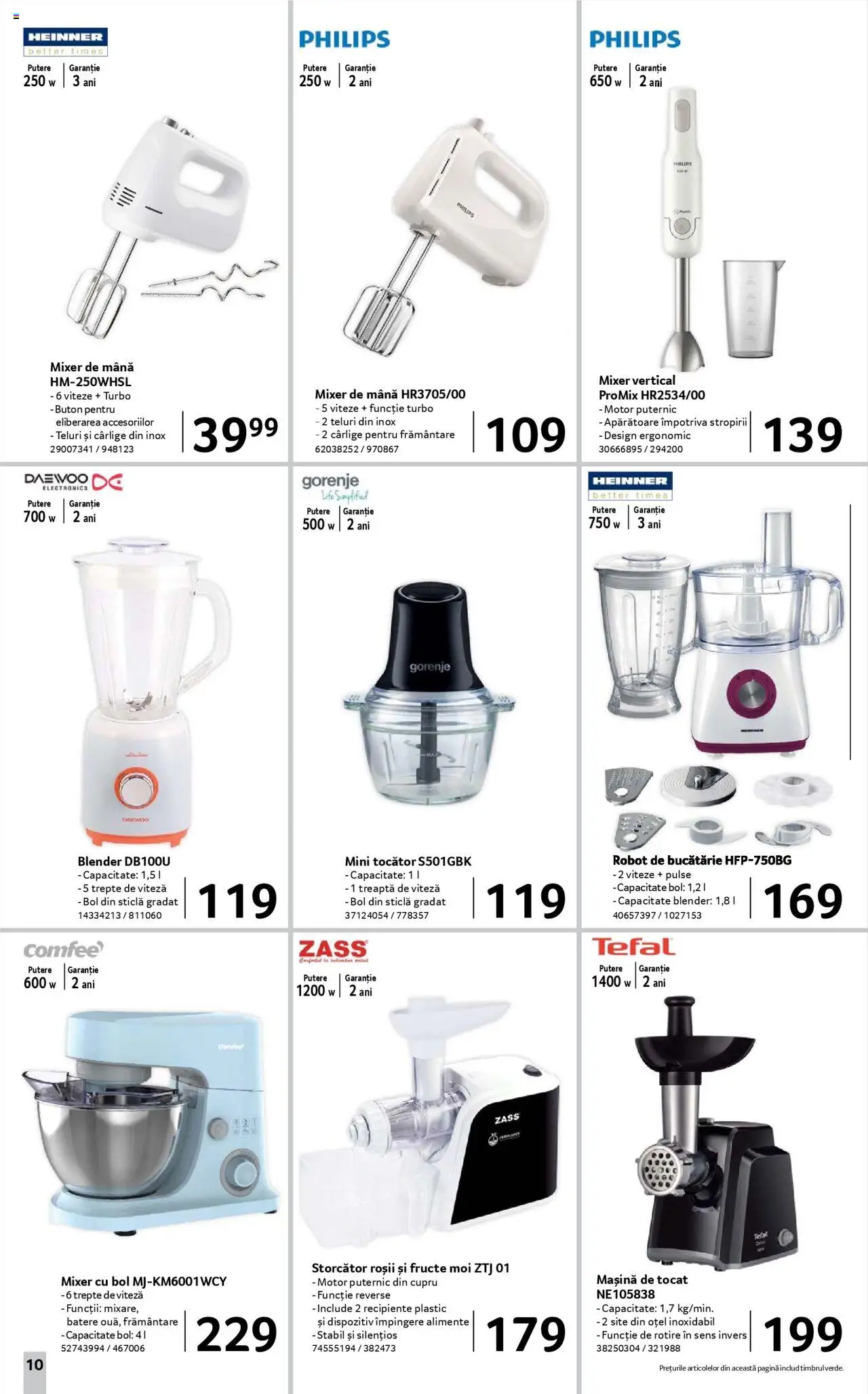 Catalog Selgros - Nonfood – valabil de la 22.08.2025 | Pagină: 10 | Produse: Mașină de tocat, Blender, Mixer, Robot