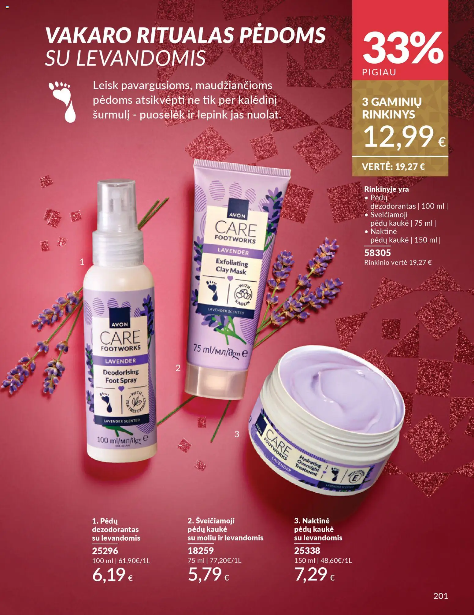 AVON akcijos nuo 01.11.2025 | Puslapis: 201 | Prekių: Pėdų kaukė, Kaukė, Dezodorantas