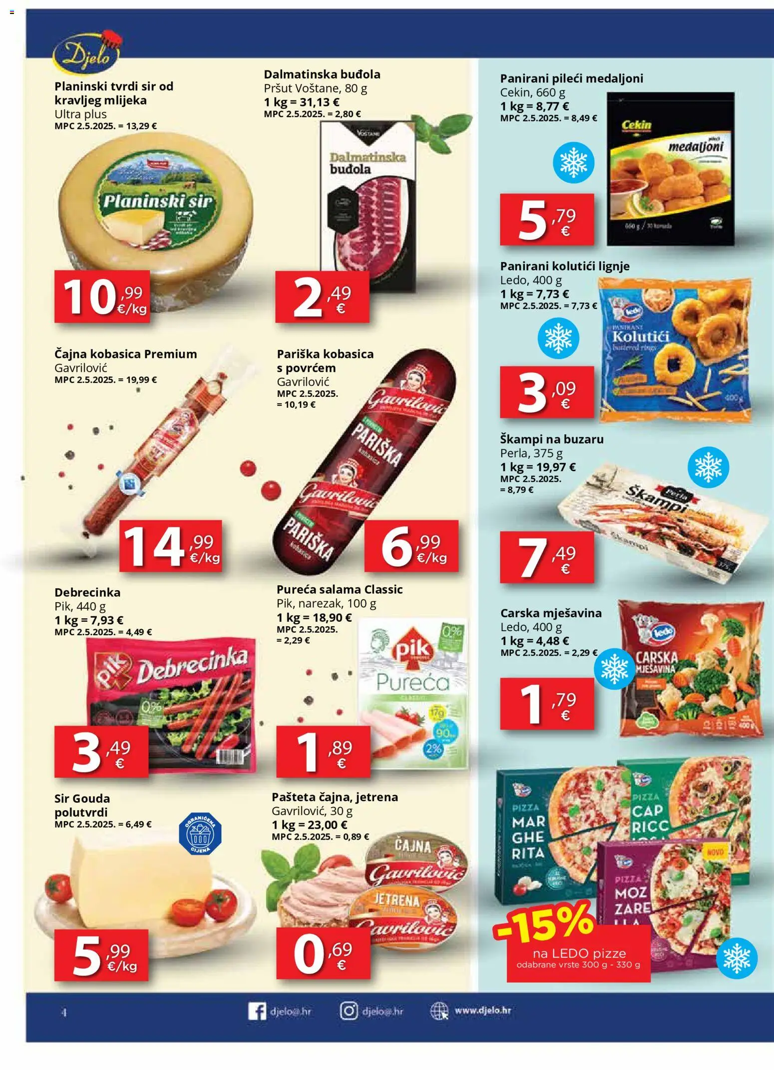 Djelo katalog | vrijedi od 26.11.2025 | Stranica: 4 | Proizvodi: Lignje, Pašteta, Tvrdi sir, Gouda