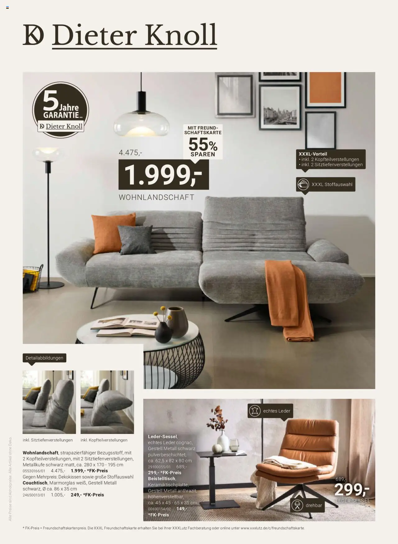 XXXL Lutz Dieter Knoll Spezial - gültig ab dem 04.08.2025 | Seite: 1 | Produkte: Wohnlandschaft
