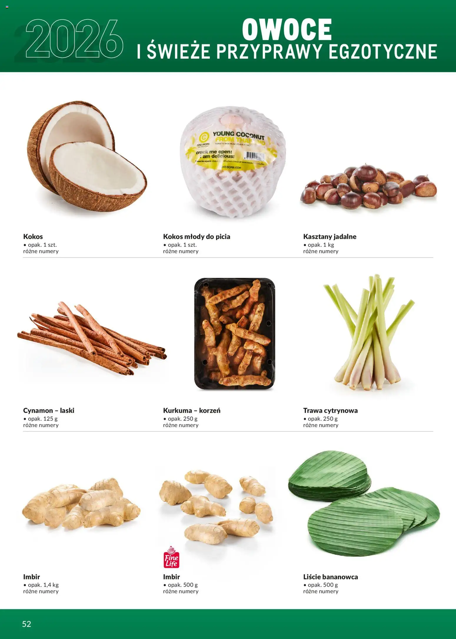 Makro Gazetka - Ultra fresh od 01.03.2026 | Strona: 52 | Produkty: Imbir, Kurkuma, Kasztany jadalne, Przyprawy