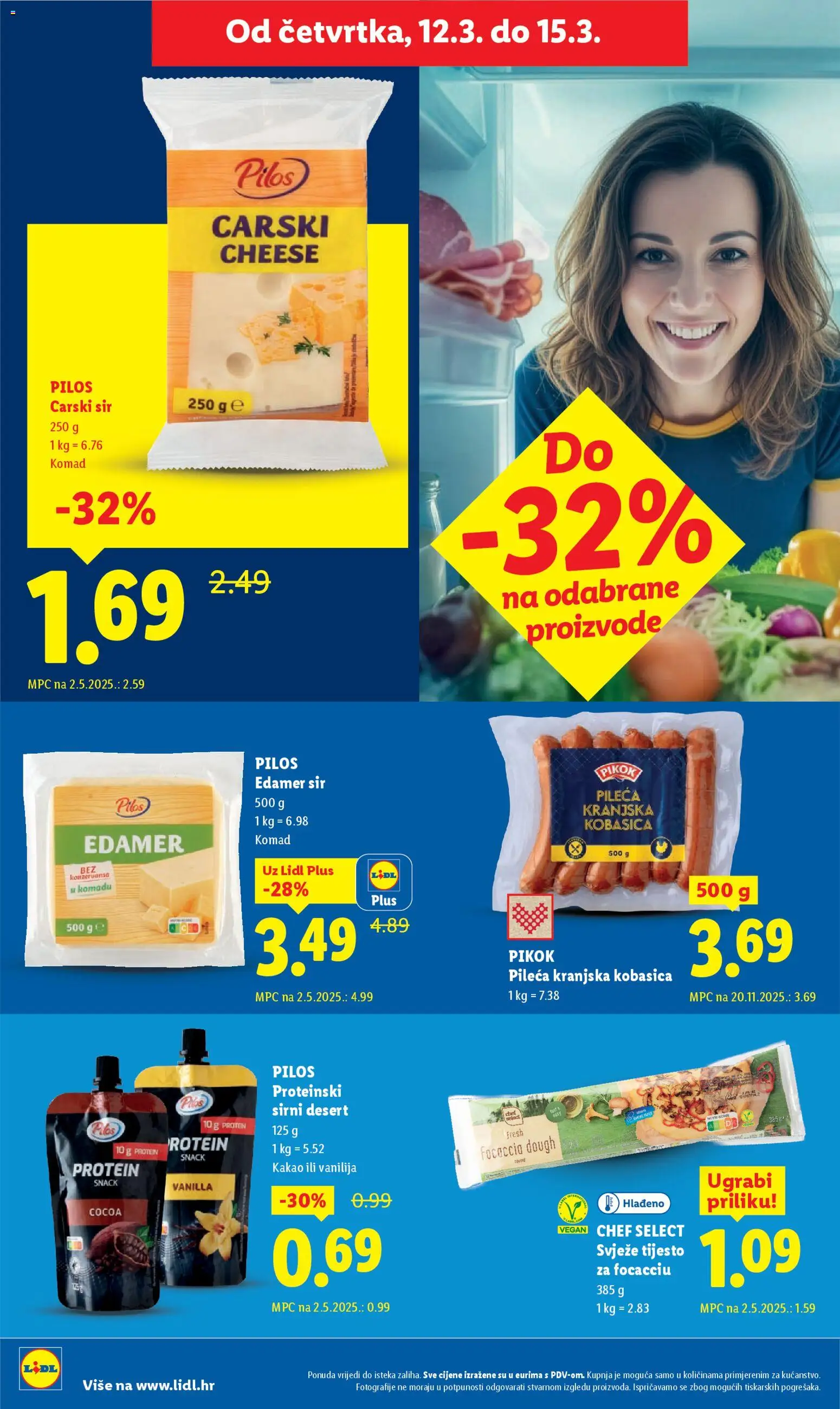 Lidl katalog | vrijedi od 09.03.2026 | Stranica: 56 | Proizvodi: Sir, Kranjska kobasica, Kobasica, Kakao