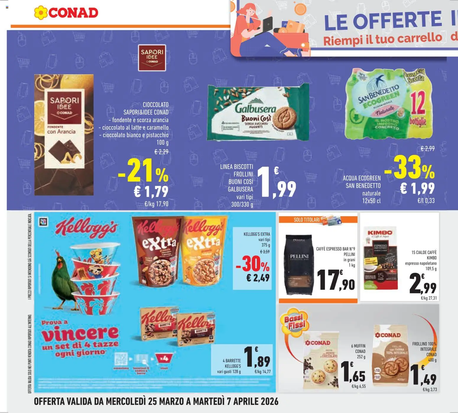Volantino Conad del 25.03.2026 | Pagina: 34 | Prodotti: Caffè, Carrello, Muffin, Caffè in grani