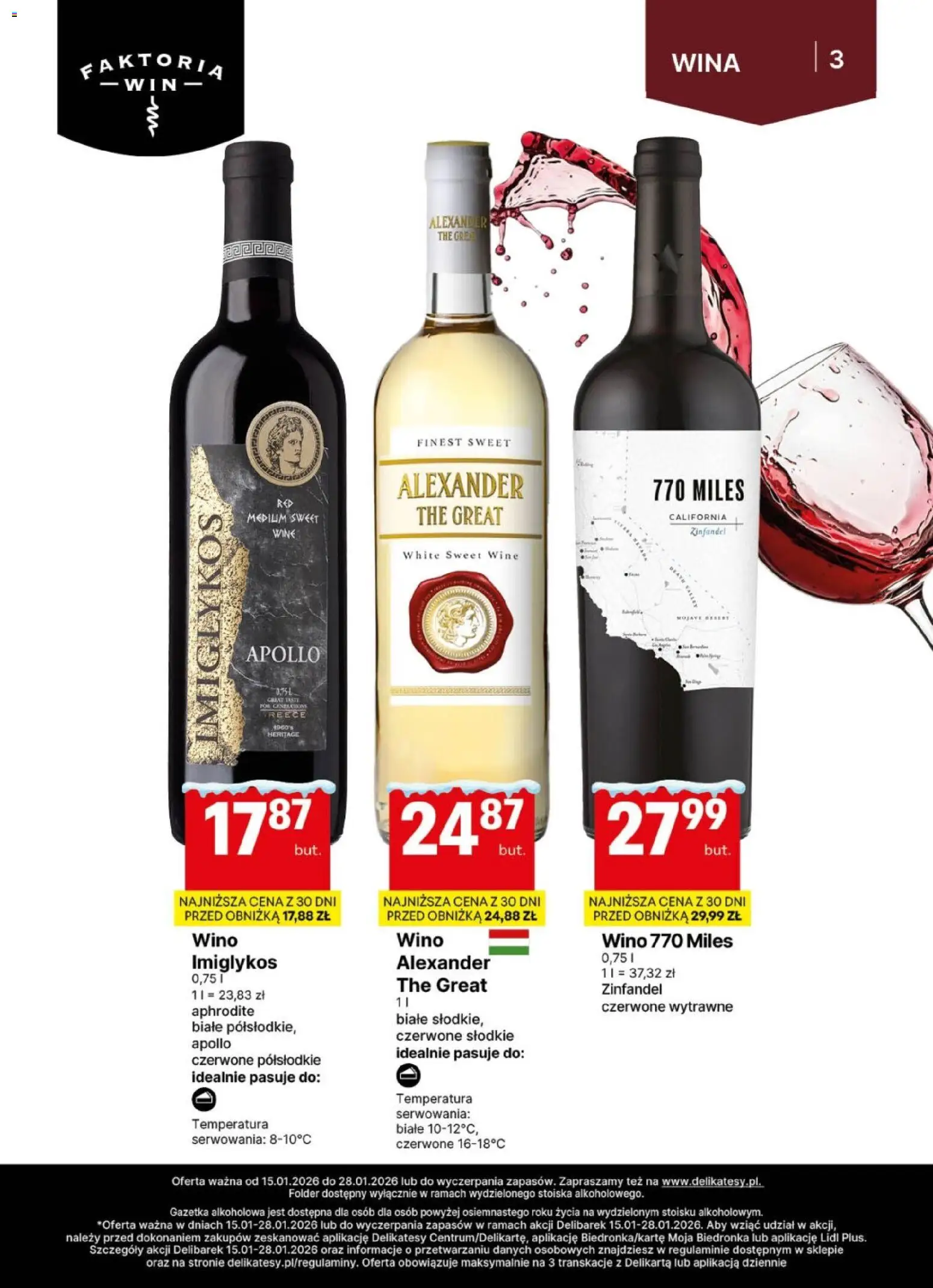 Delikatesy Centrum Gazetka - DeliBarek od 15.01.2026 | Strona: 3 | Produkty: Delikatesy, Wino