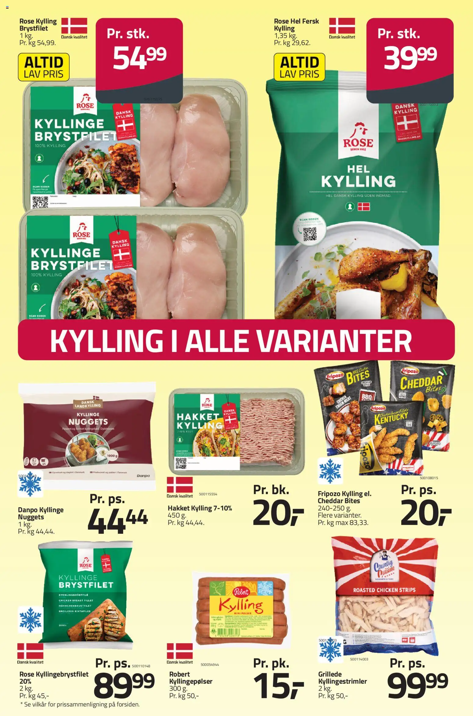 Fleggaard tilbudsavis – gyldig fra 18.03.2026 | Side: 13 | Produkter: Cheddar, Kyllingekød, Nuggets, Kyllingepølser