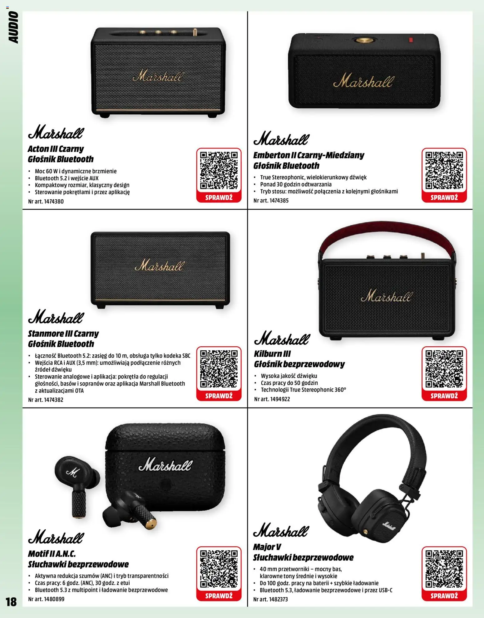 Media Markt promocje od 01.12.2025 | Strona: 18 | Produkty: Głośnik bezprzewodowy, Audio, Głośnik, Słuchawki bezprzewodowe