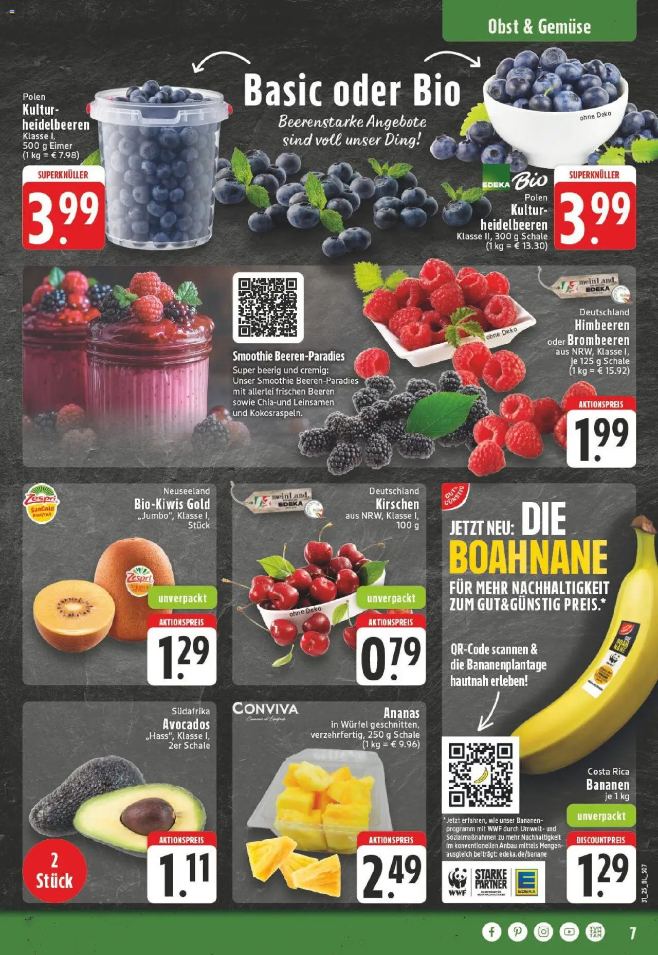 Edeka prospekt Wesseling-Berzdorf	 - gültig ab dem 27.07.2025 | Seite: 7 | Produkte: Bananen, Ananas, Avocado, Obst