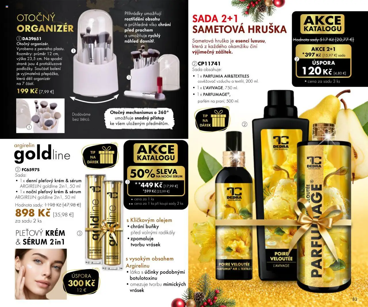Nové Dedra akcie – leták je platný od 19.09.2025 | Strana: 83 | Produkty: Organizér, Parfém, Krém