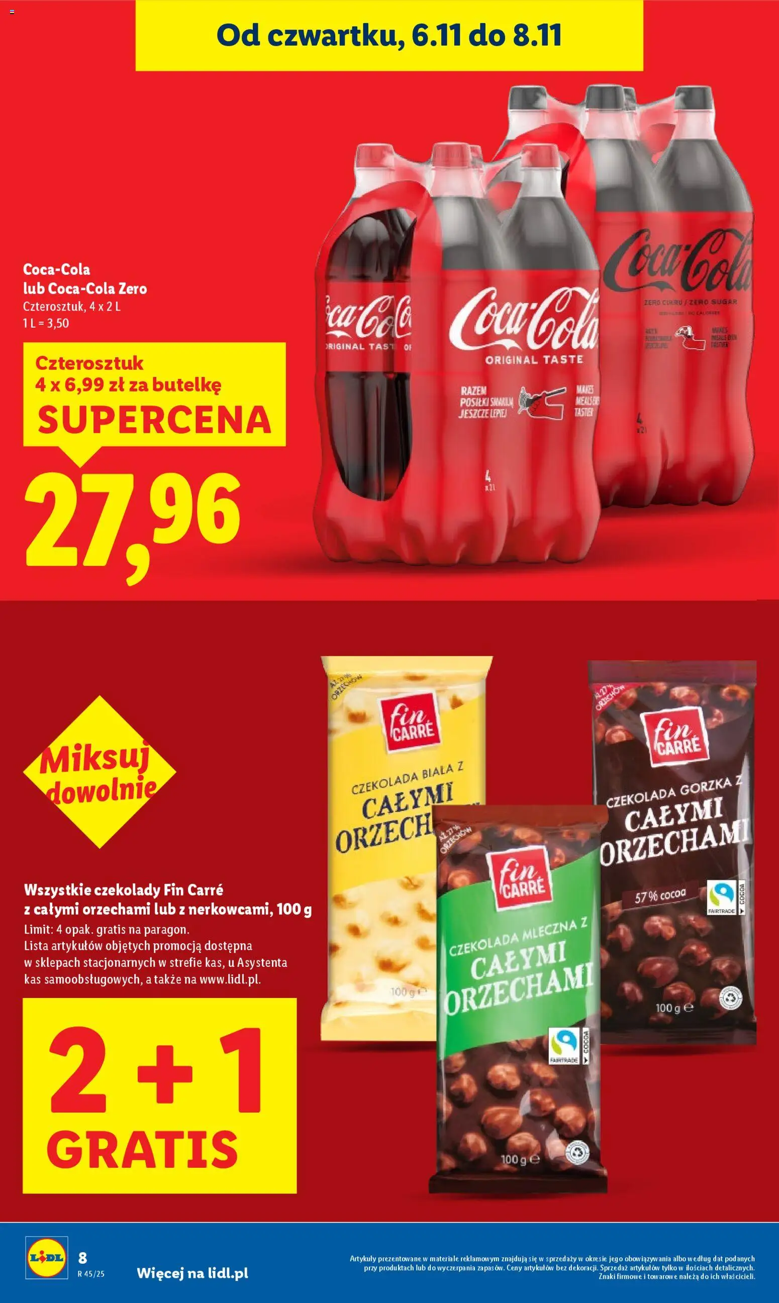 Lidl Gazetka od 06.11.2025 | Strona: 8 | Produkty: Czekolady, Czekolada mleczna, Czekolada gorzka, Czekolada