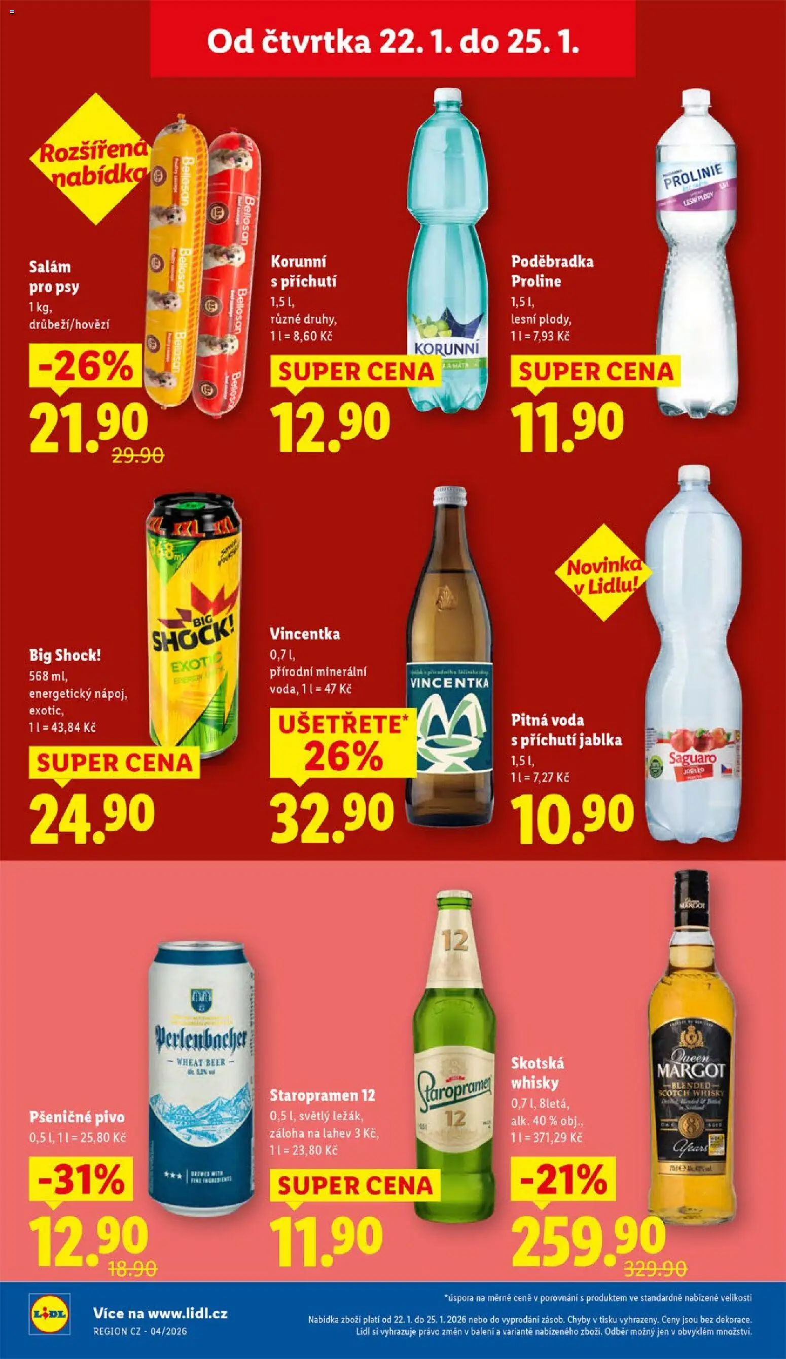 Lidl leták od 22.01.2026 | Strana: 16 | Produkty: Saguaro, Staropramen 12, Vincentka, Láhev