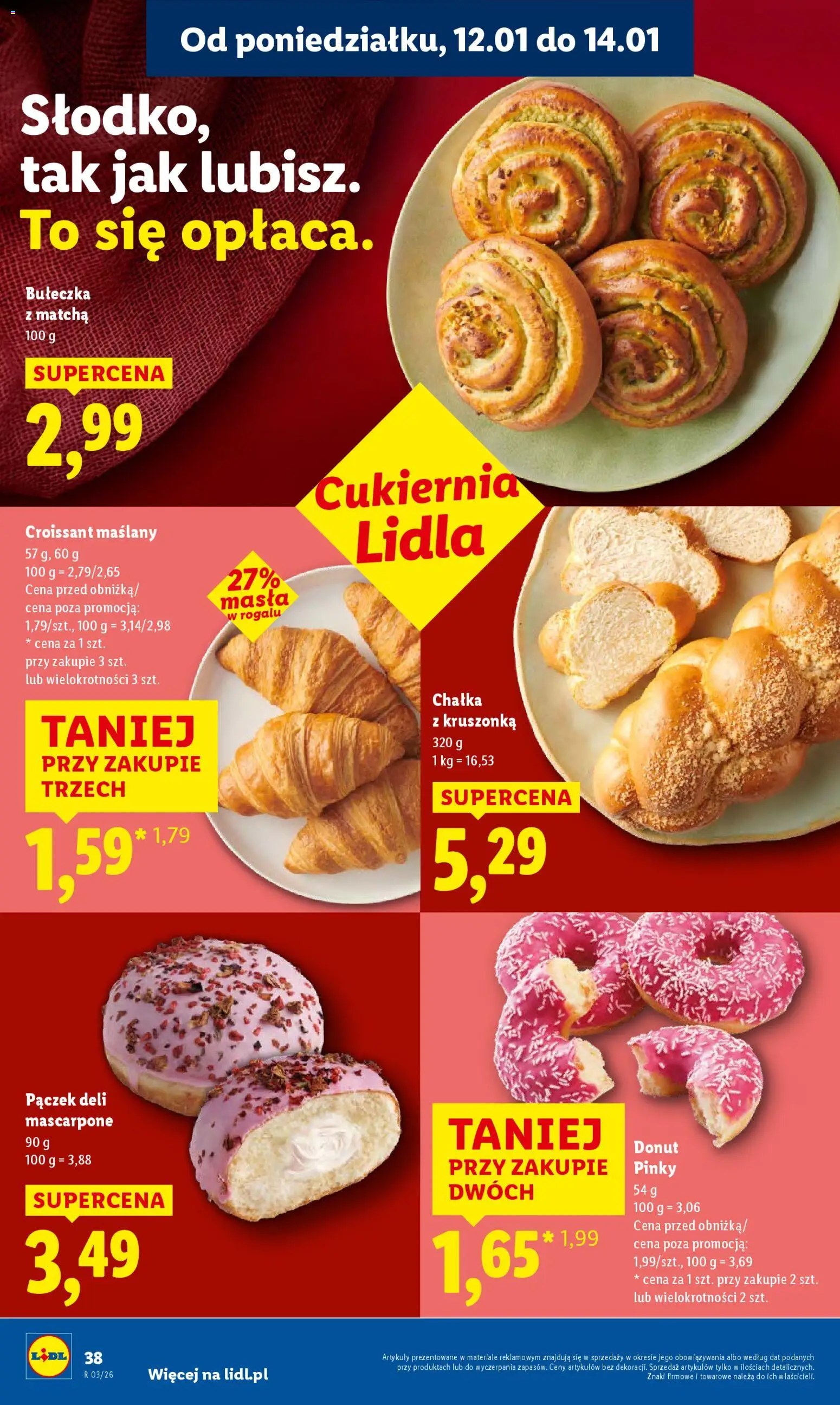 Lidl Gazetka od 12.01.2026 | Strona: 38 | Produkty: Donut, Mascarpone