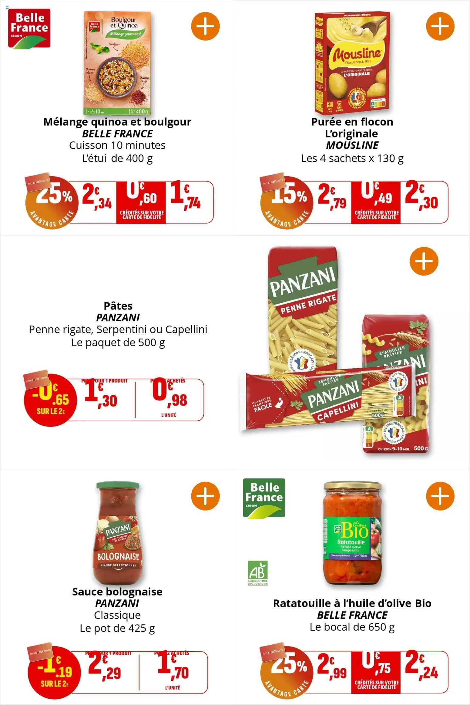 {H1} | Page: 19 | Produits: Pomme, Quinoa, Tomates, Pâtes