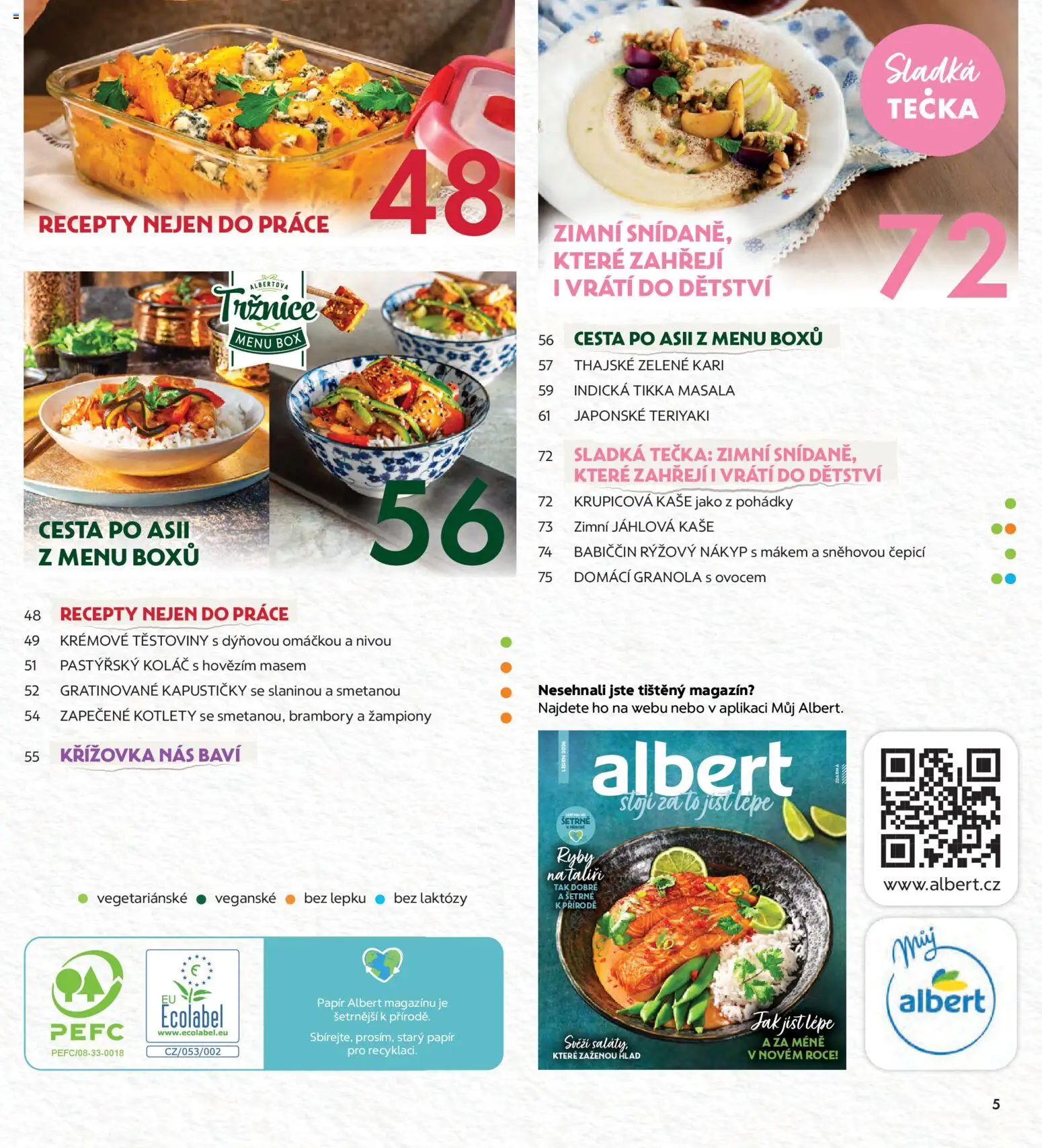 Albert magazín od 01.01.2026 | Strana: 5 | Produkty: Žampiony, Těstoviny, Ryby, Brambory