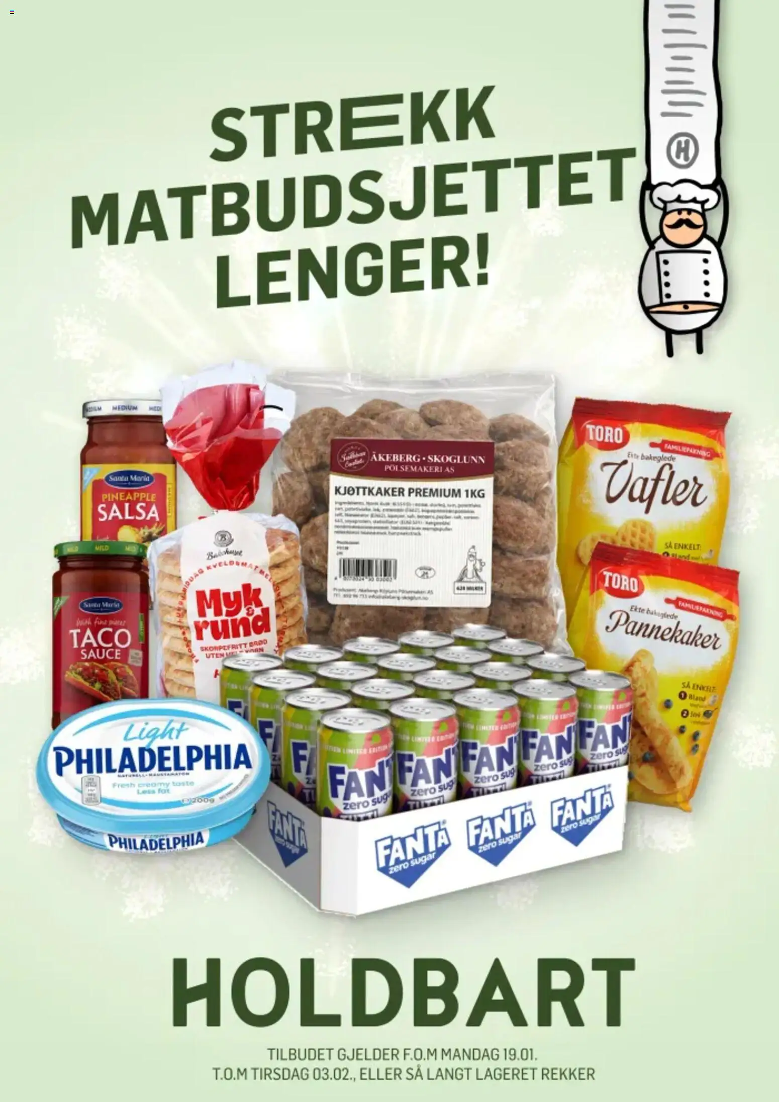 {H1} | Side: 1 | Produkter: Brød, Суміш дитяча, Skrue, Taco