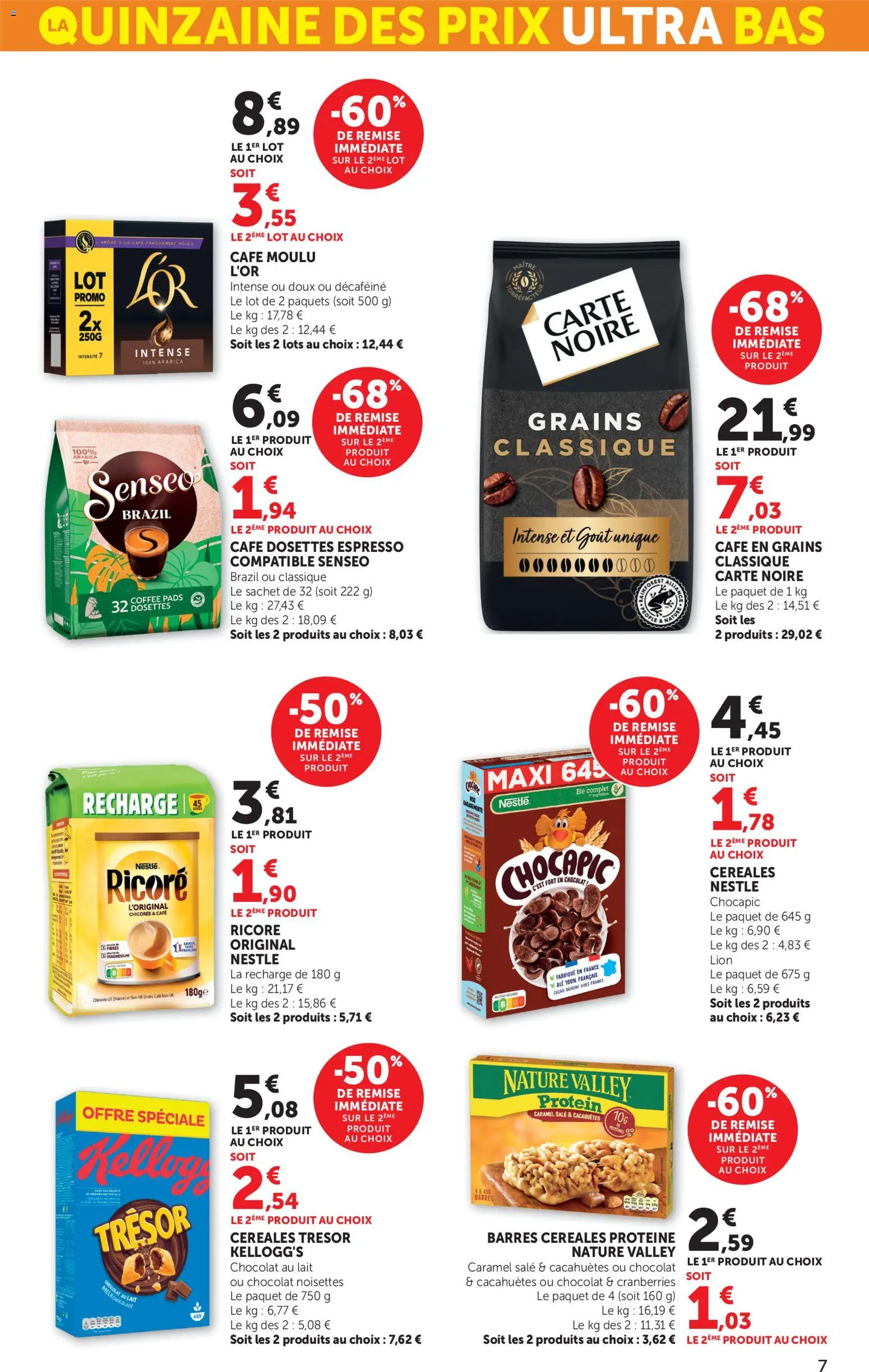 {H1} | Page: 7 | Produits: Senseo, Ricoré, Lait, Céréales