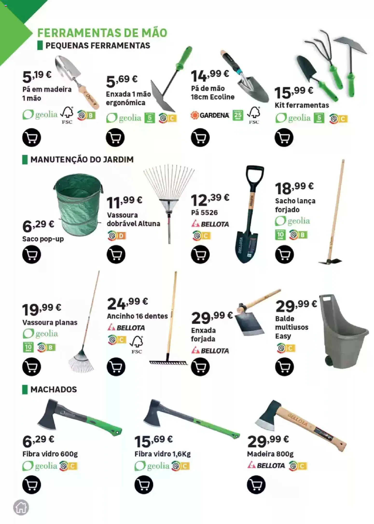 Leroy Merlin Catálogo Jardim │ válido de 12.03.2026 | Página: 78 | Produtos: Enxada, Balde, Ferramentas, Pá