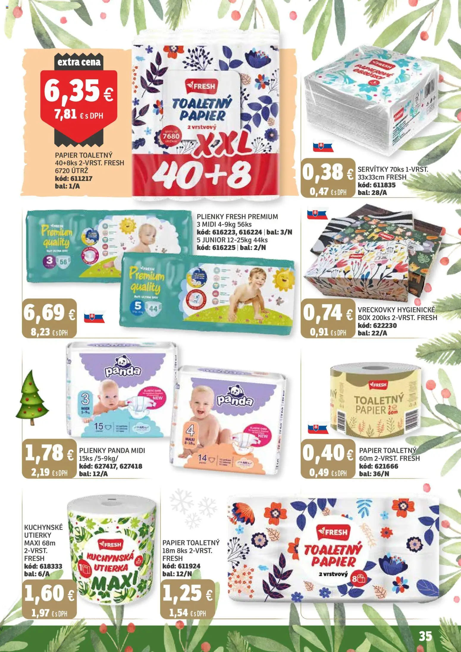 Nové Labaš akcie – leták je platný od 12.12.2025 | Strana: 35 | Produkty: Toaletný papier, Plienky