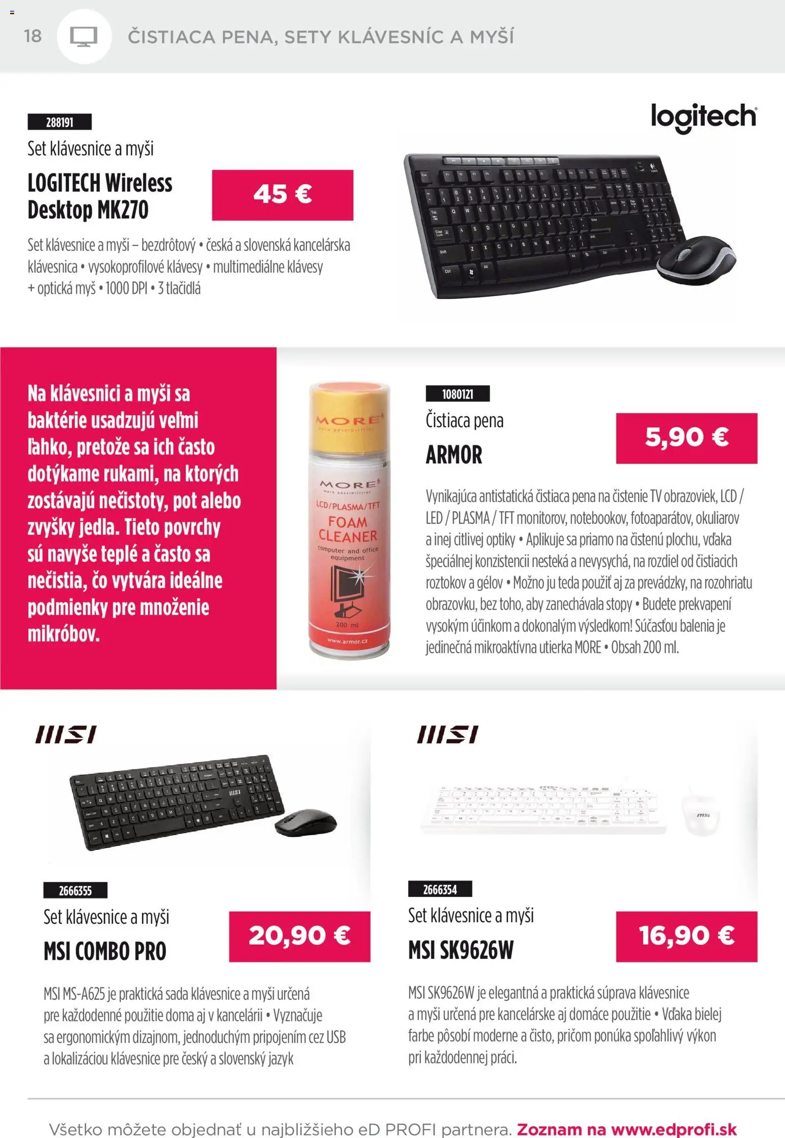Nové ED Profi akcie – leták je platný od 01.11.2025 | Strana: 18 | Produkty: Tv, Myš, Klávesnica