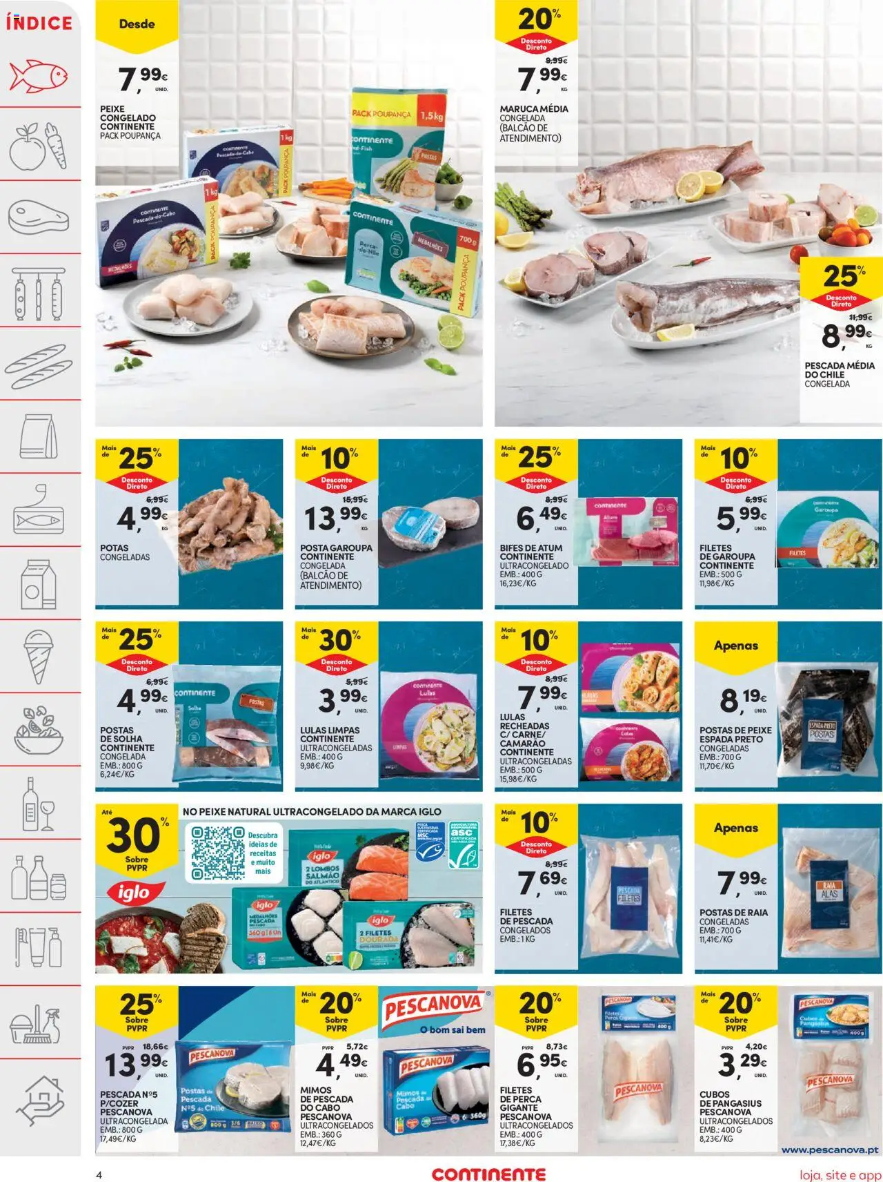 Continente folheto │ válido de 14.10.2025 | Página: 4 | Produtos: Dourada, Atum, Peixe, Carne