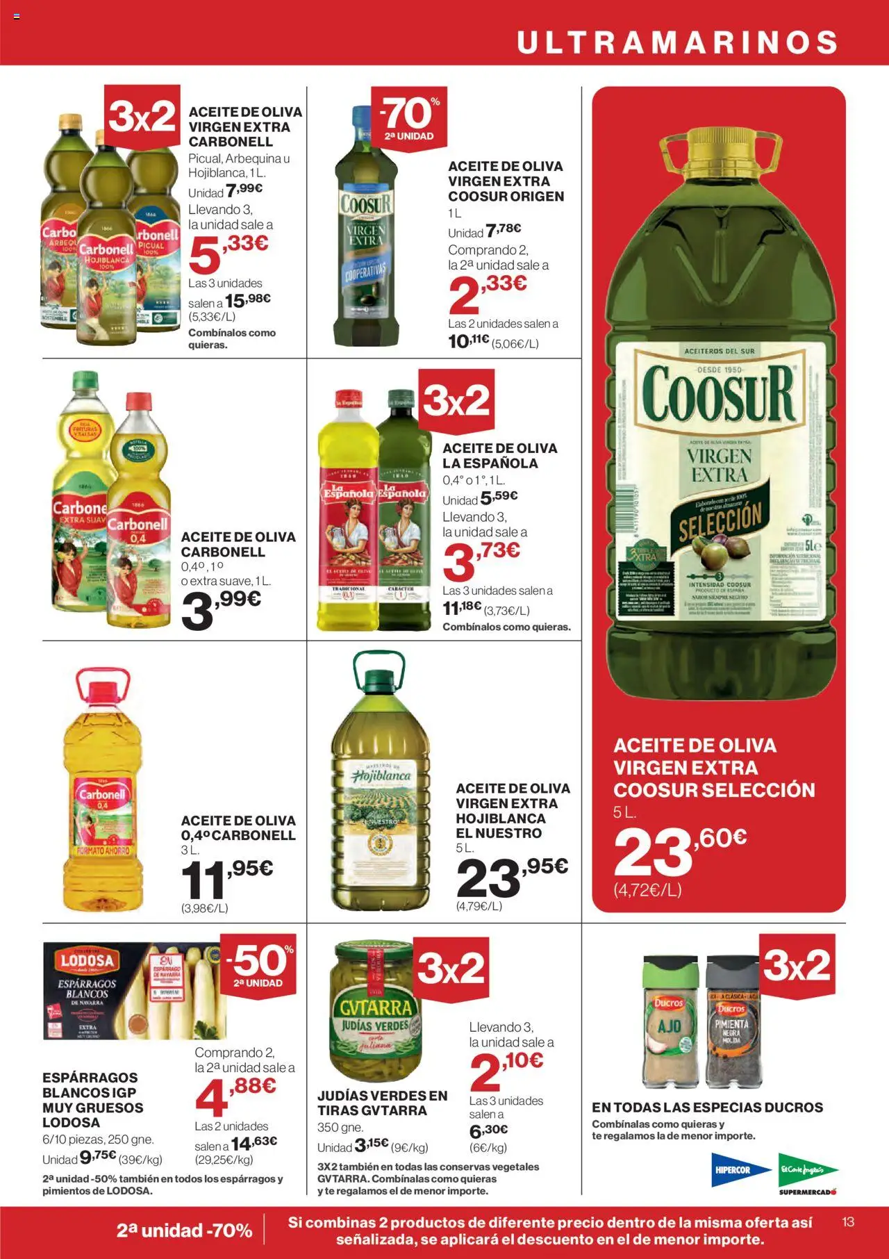 Hipercor catálogo │ válido desde el 19.06.2025 | Página: 13 | Productos: Aceite, Νερό καρύδας, Té, Aceite de oliva