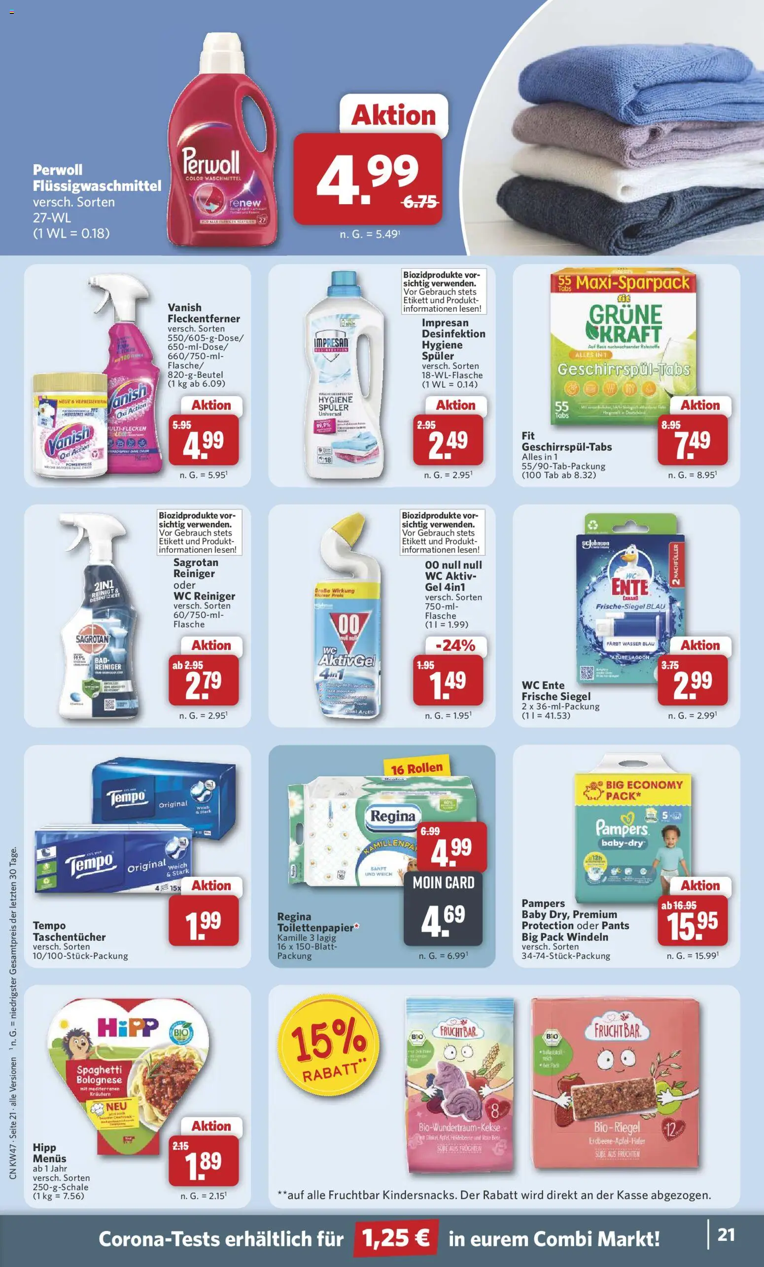 Combi Prospekt 	 – gültig ab 17.11.2025 | Seite: 23 | Produkte: Pampers, Perwoll, Tempo, Ente