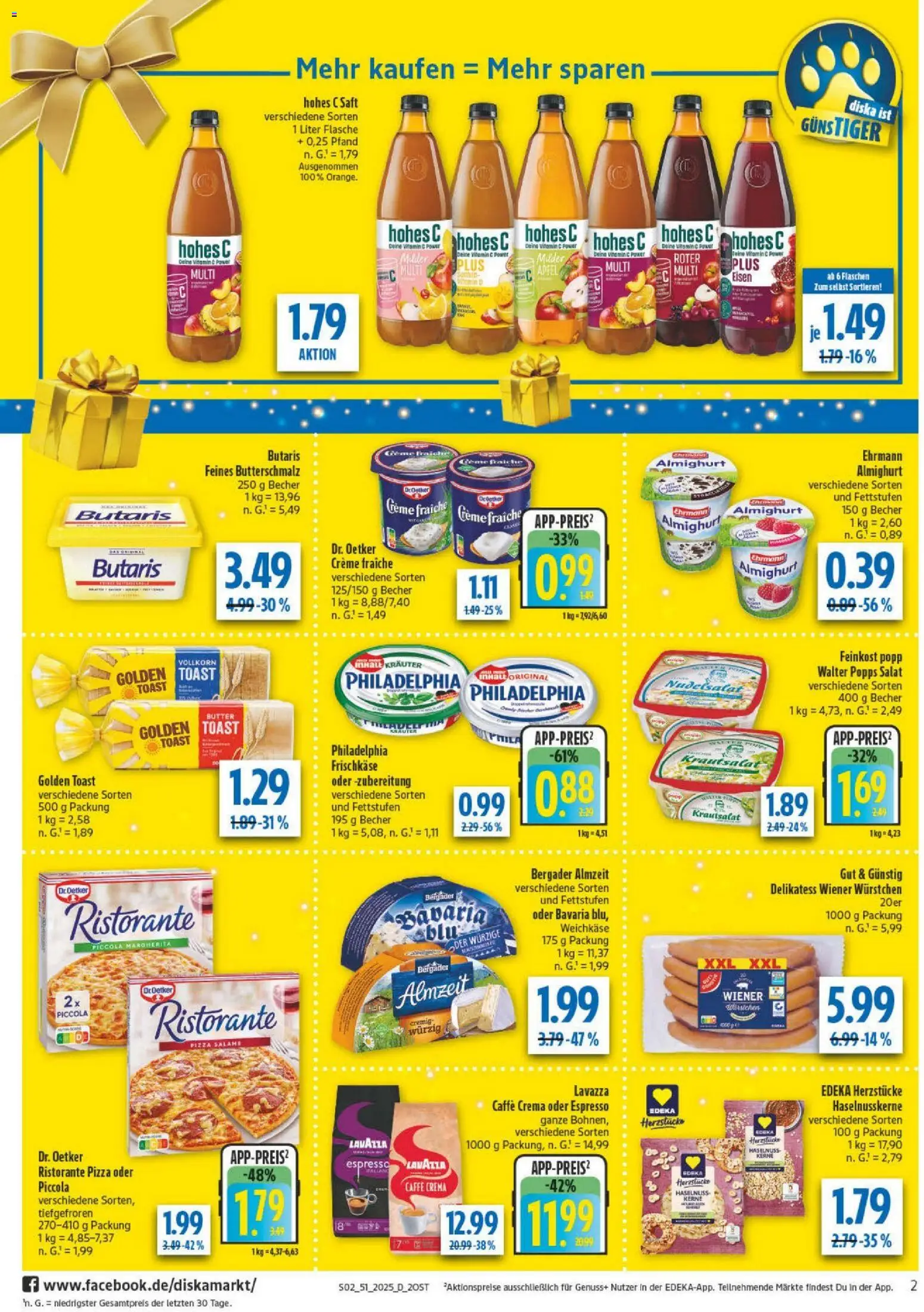 Diska - Diska Angebote Sachsen-Thüringen KW51 – gültig ab 15.12.2025 | Seite: 2 | Produkte: Ristorante, Lavazza, Ehrmann almighurt, Äpfel
