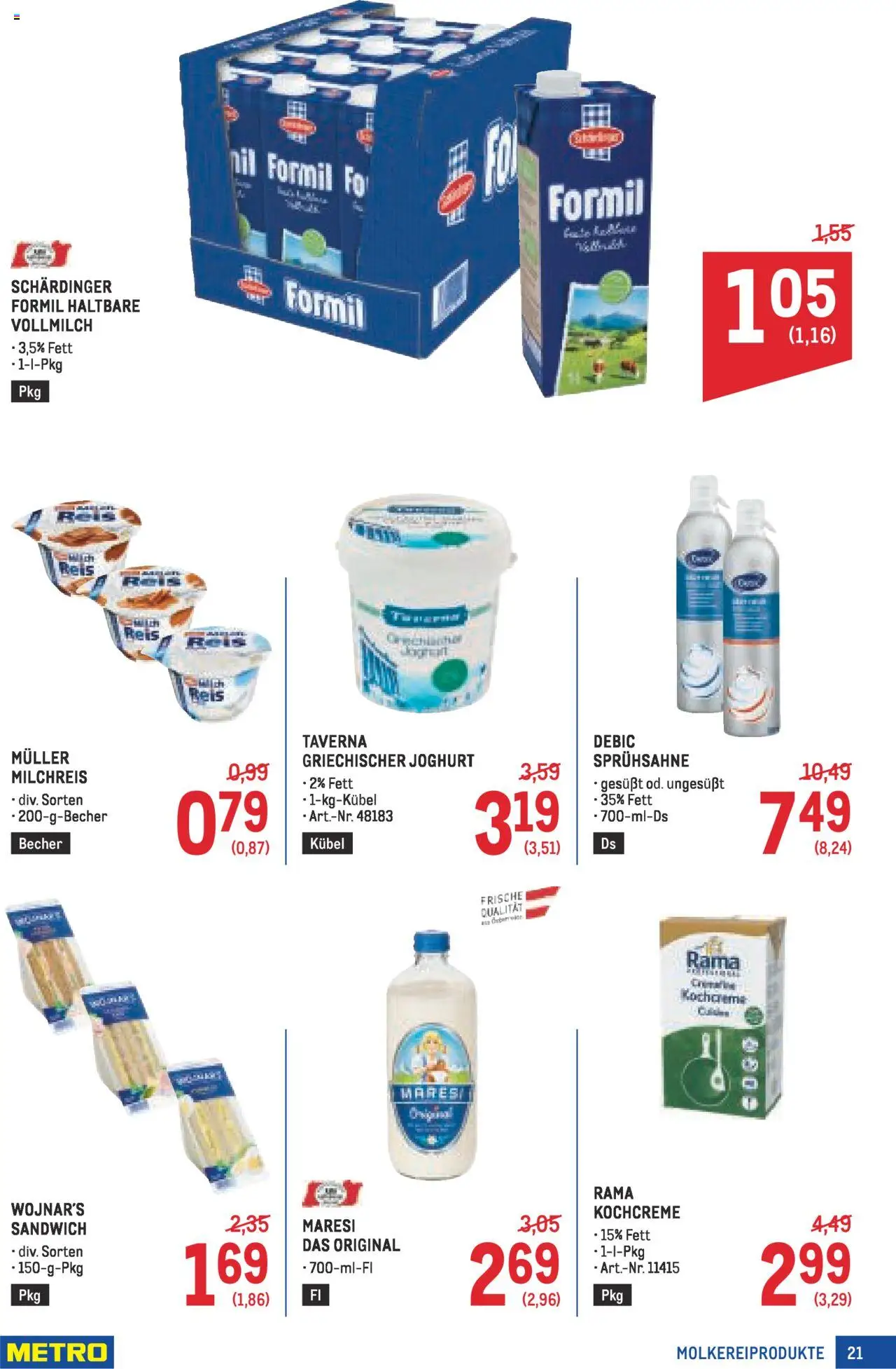 Metro Angebote Profi gültig ab 07.08.2025 | Seite: 21 | Produkte: Joghurt, Reis