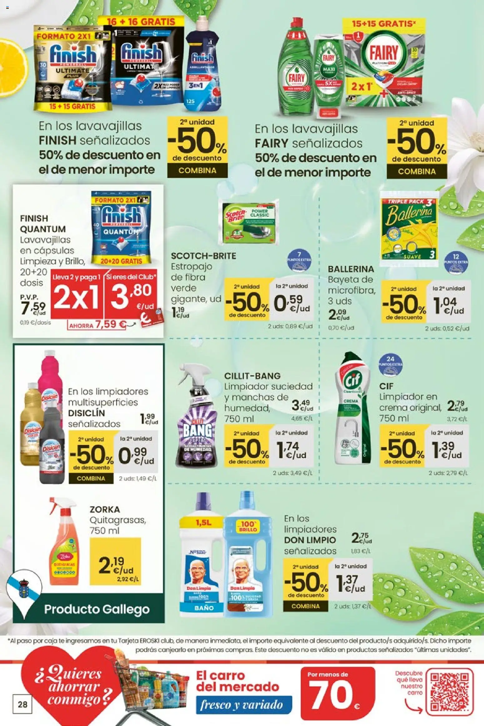 Eroski Quieres ahorrar conmigo │ válido desde el 16.04.2026 | Página: 28 | Productos: Té, Lavavajillas, Caja, Baño