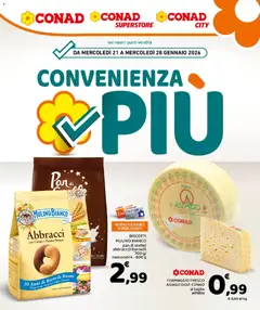 Anteprima del volantino Conad Convenienza Più Campania catalogo valido a partire dal 21.01.2026