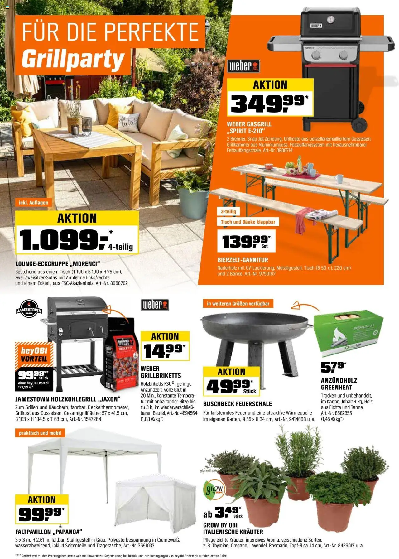 OBI Flugblatt gültig ab 31.07.2025 | Seite: 4 | Produkte: Grill, Tisch