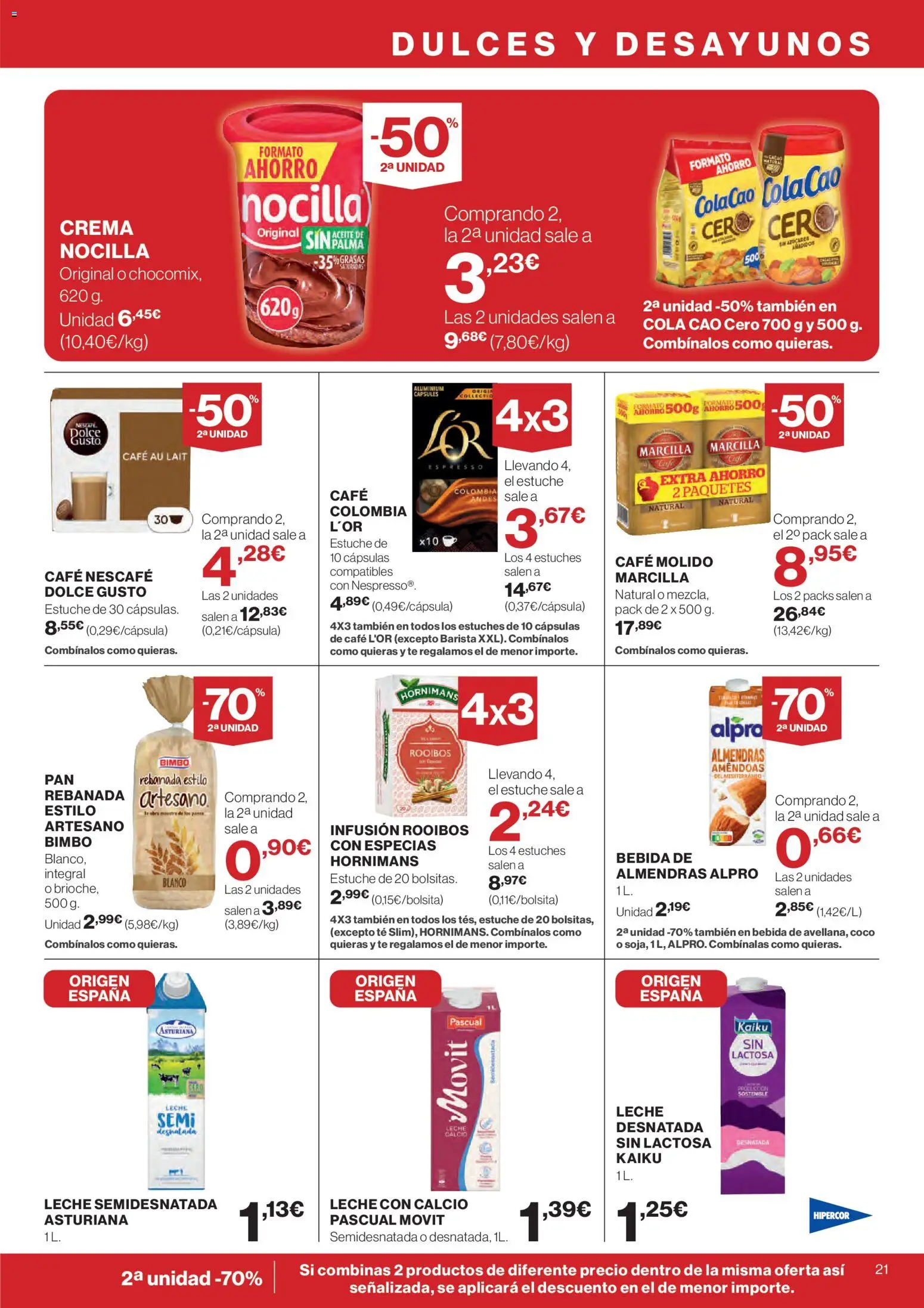Hipercor catálogo │ válido desde el 26.02.2026 | Página: 21 | Productos: Café, Τυρόπιτα, Crema, Té