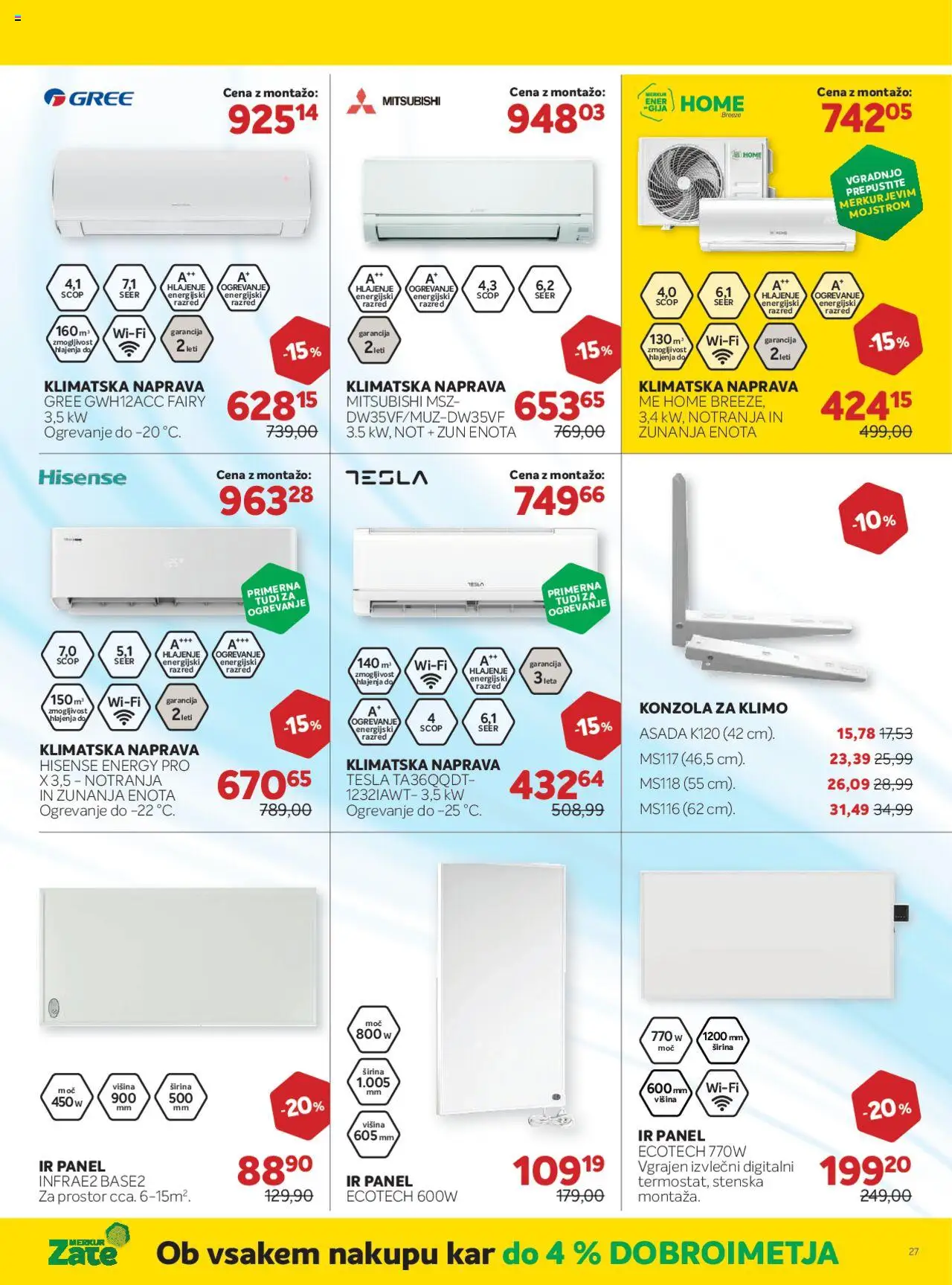 Novi Merkur katalog ponudbe – veljaven od 01.10.2025 | Stran: 27 | Izdelki: Klimatska naprava