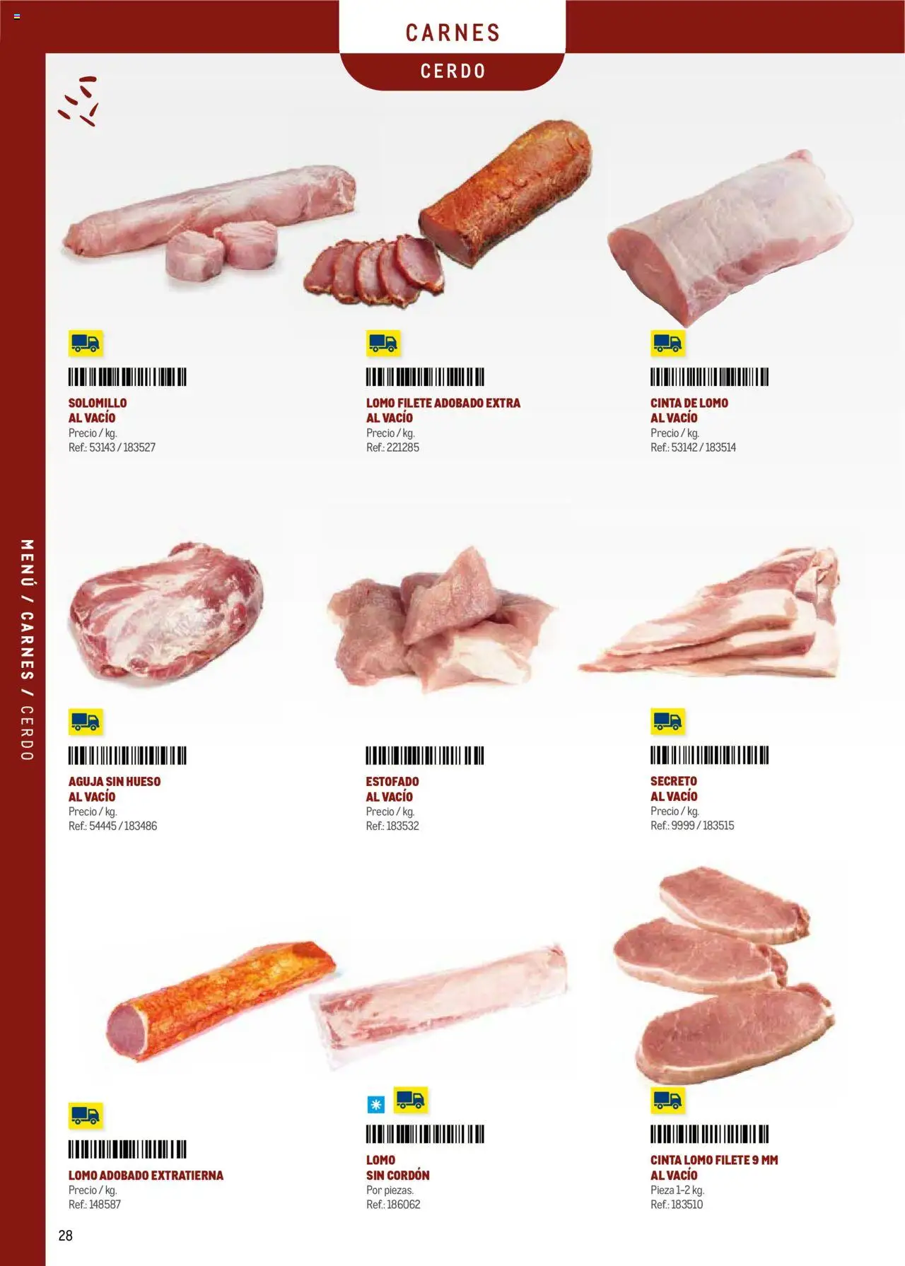 Makro - Menú y Barra Centro │ válido desde el 08.09.2025 | Página: 28 | Productos: Cerdo, Filete