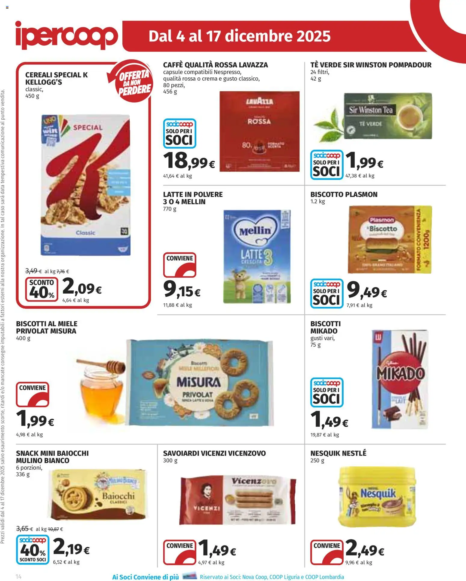 Volantino Ipercoop del 04.12.2025 | Pagina: 14 | Prodotti: Crema, Biscotti, Data, Savoiardi