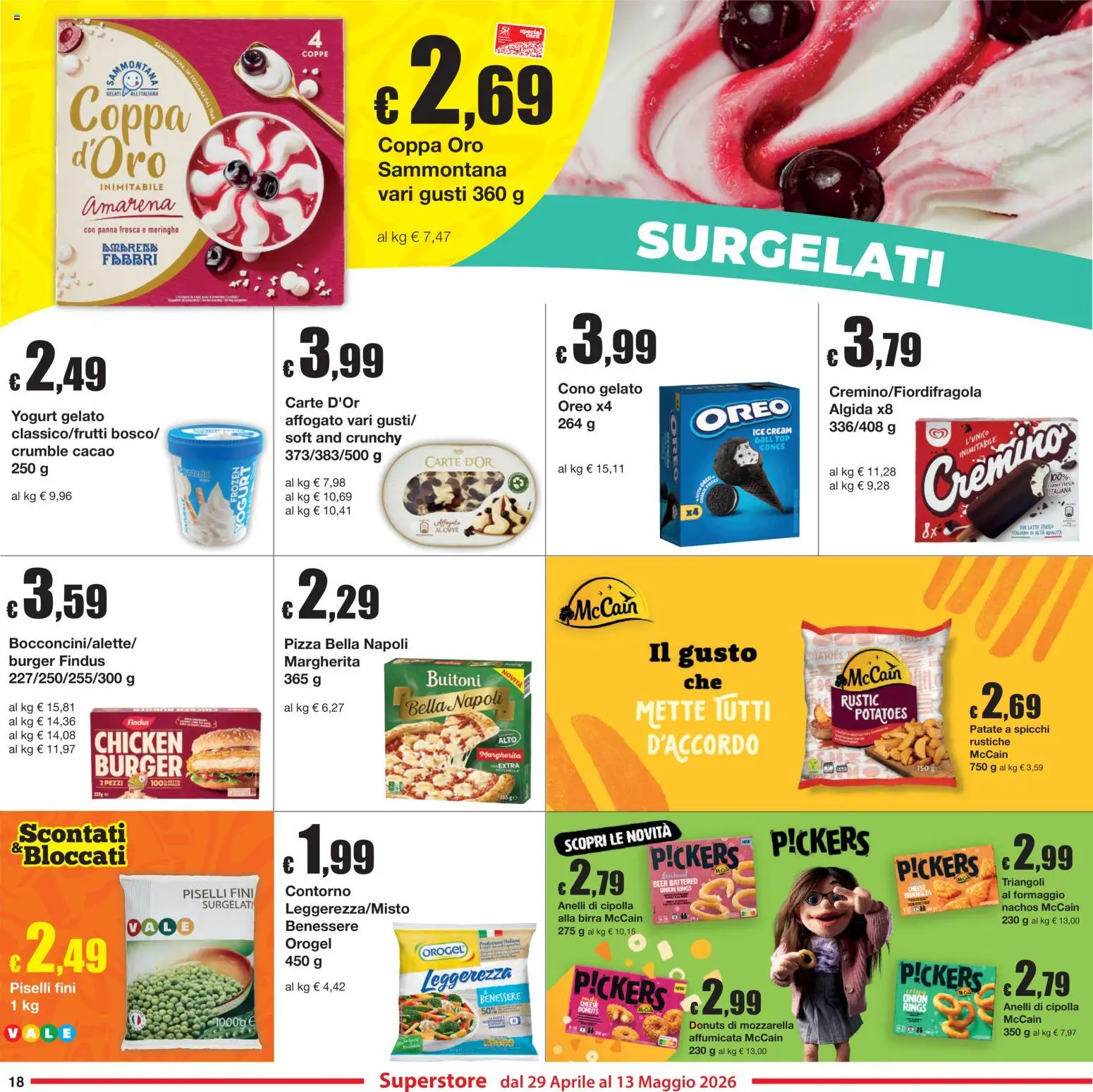 Volantino Sì con Te del 29.04.2026 | Pagina: 18 | Prodotti: Yogurt, Panna, Gelato, Piselli