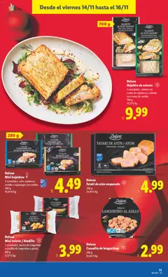 Vista previa Deluxe Hojaldre de salmón, 2 variedades: salmón con crema de espinacas o salmón con crema de eneldo. 700 g válido desde el 10.11.2025 | Página: 33