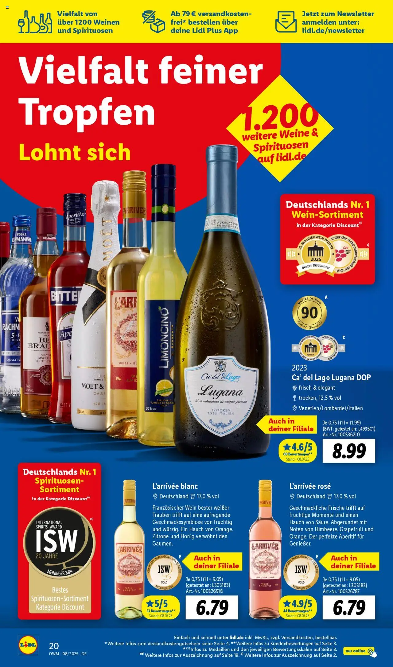 Lidl - Wein & Spirituosen im Onlineshop - gültig ab dem 01.08.2025 | Seite: 20 | Produkte: Trauben, Grapefruit, Zitrone, Wein
