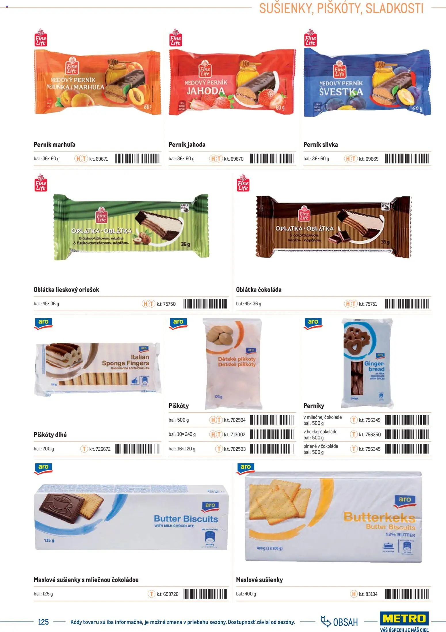 Nové Metro akcie – leták je platný od 01.01.2025 | Strana: 125 | Produkty: Čokoláda, Maslove sušienky