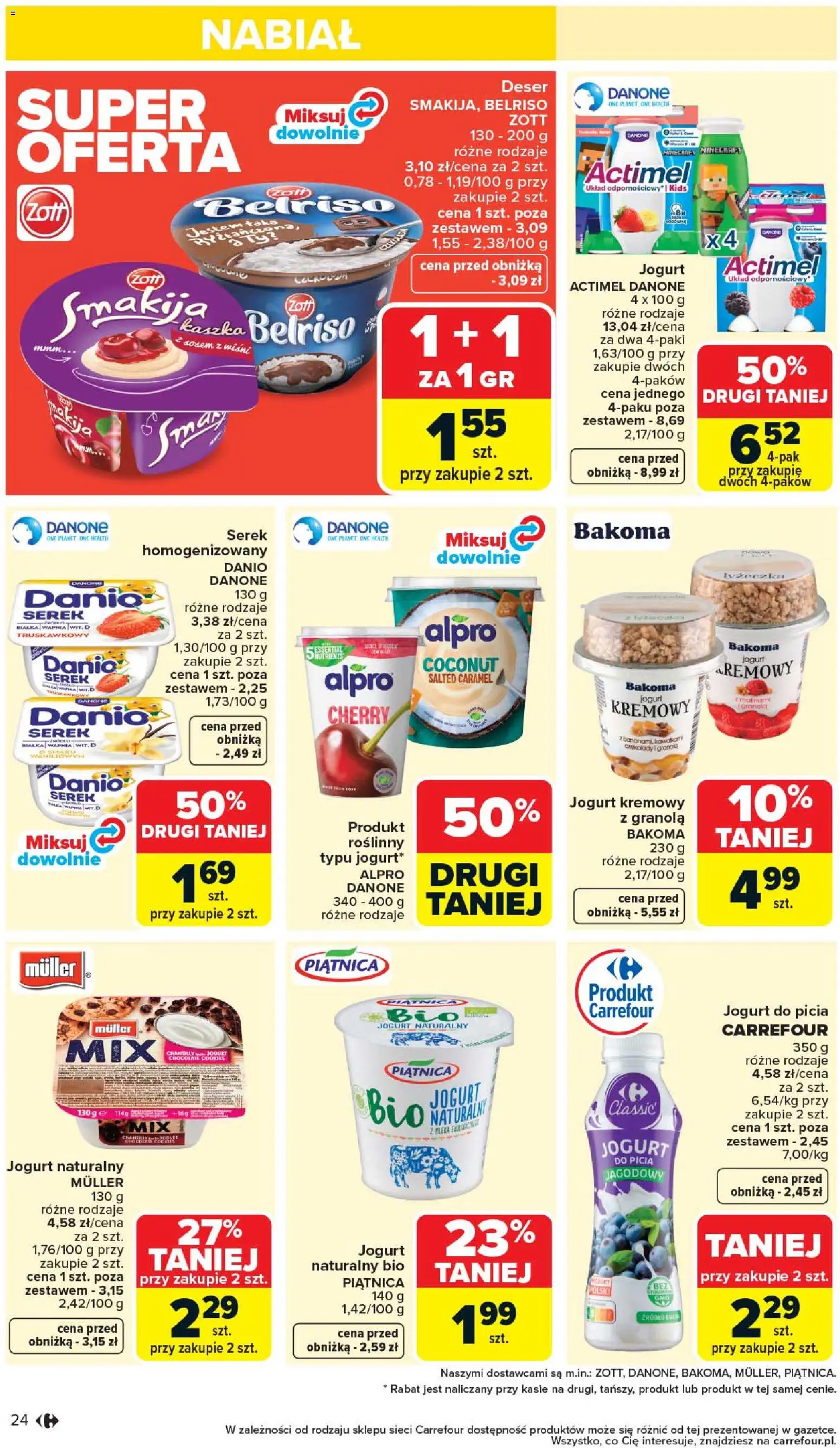 Carrefour gazetka od 07.04.2026 | Strona: 26 | Produkty: Jogurt Bio, Jogurt naturalny, Jogurt, Jogurt kremowy