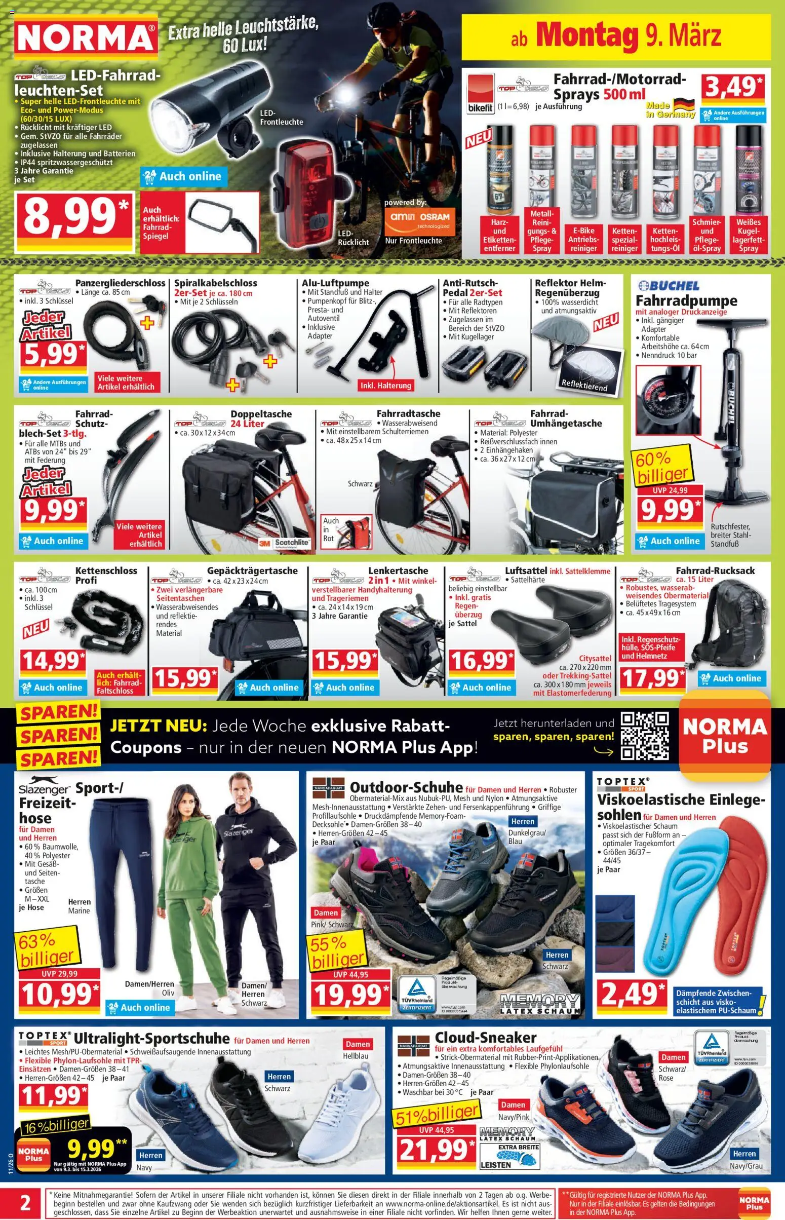 Norma Prospekt 	 – gültig ab 09.03.2026 | Seite: 2 | Produkte: Top, Tasche, Adapter, Batterien