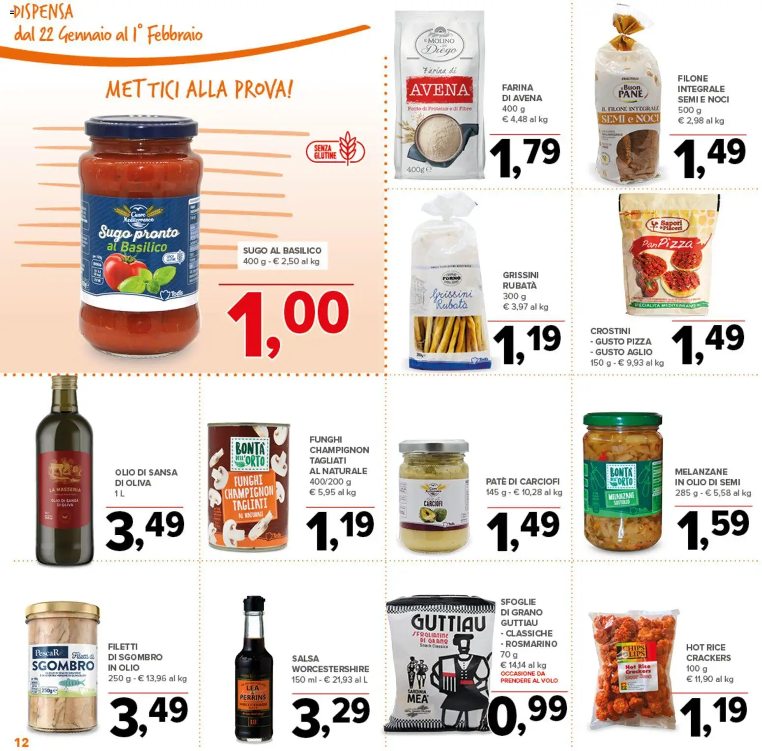Volantino Todis del 22.01.2026 | Pagina: 12 | Prodotti: Rosmarino, Pizza, Carciofi, Basilico