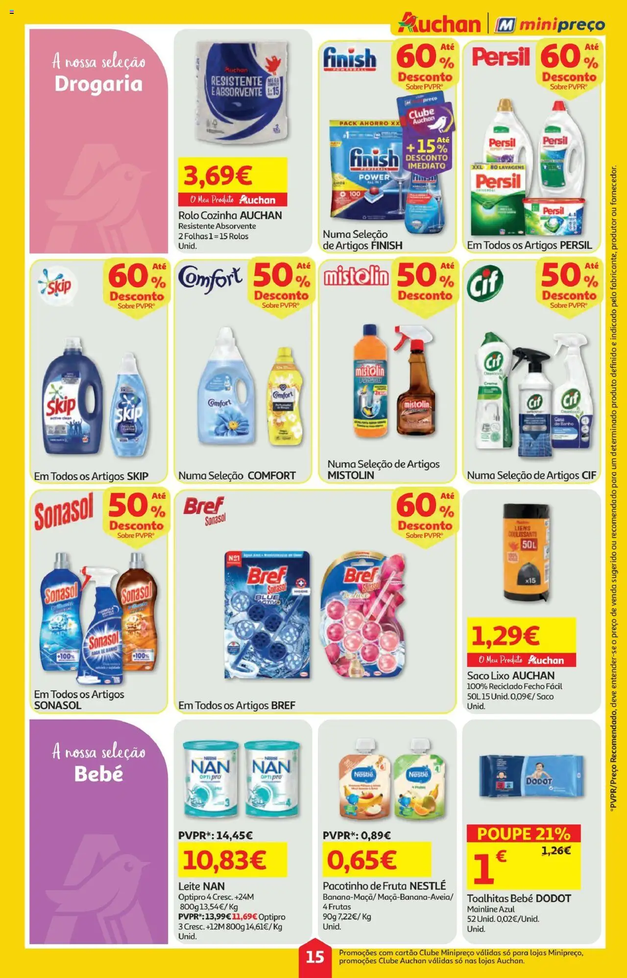Minipreço folheto │ válido de 18.09.2025 | Página: 15 | Produtos: Casa de banho, Nestlé, Persil, Creme