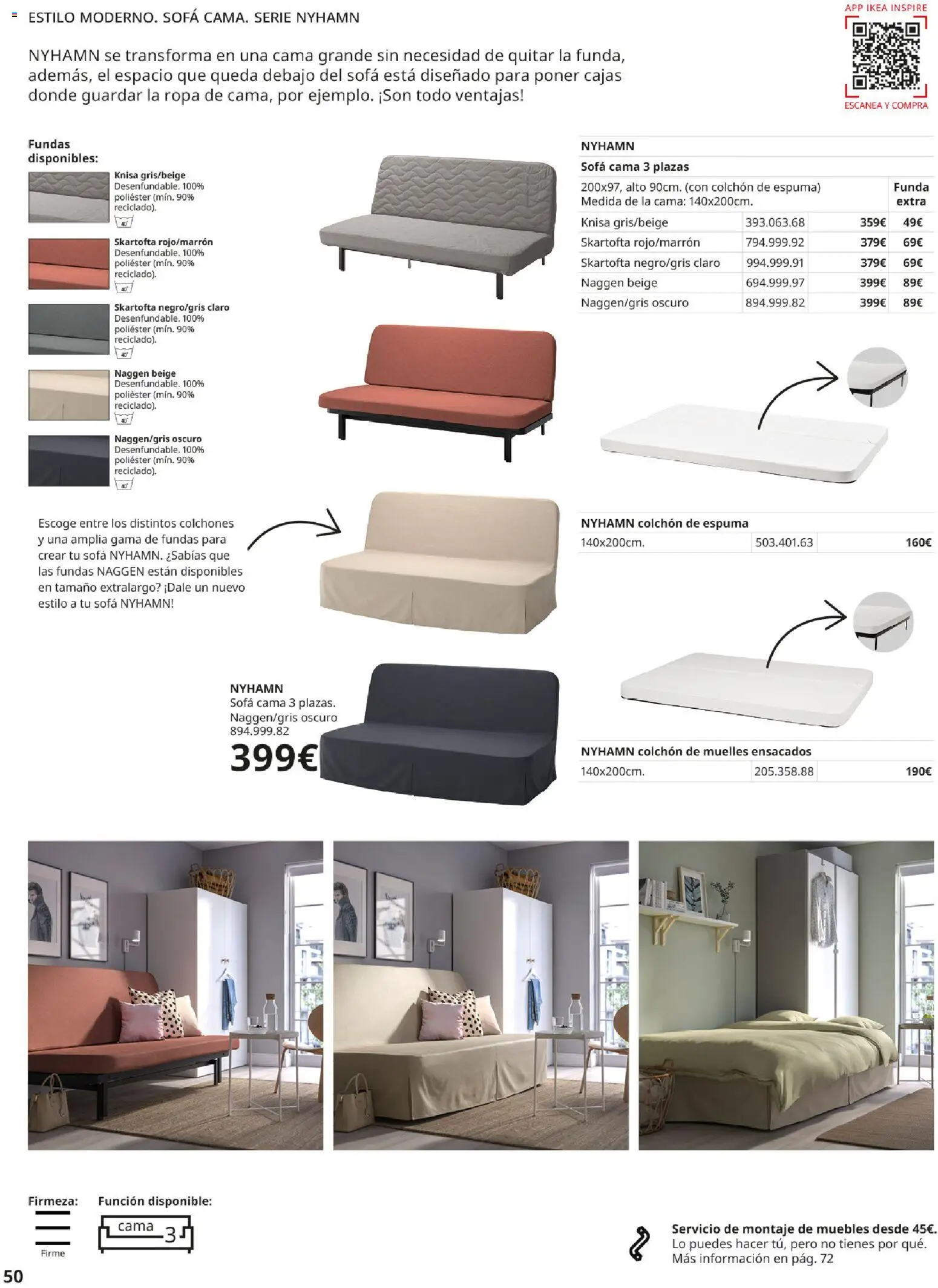 Catálogo IKEA Sofás │ válido desde el 02.12.2025 | Página: 50 | Productos: Ropa, Sofá cama, Cama, Sofá