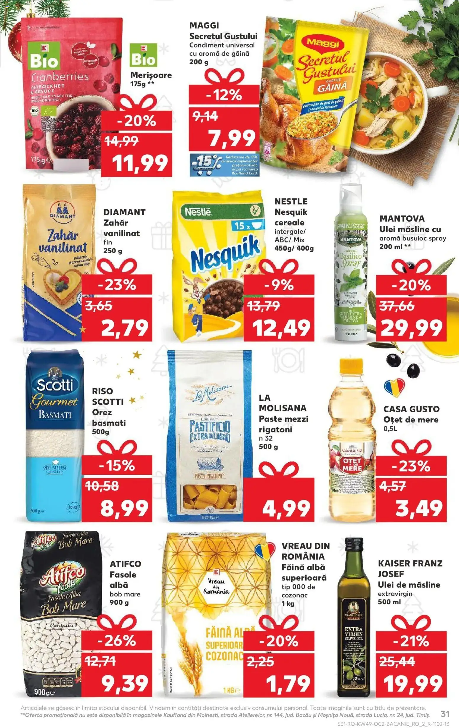 Noul catalog Kaufland – valabil de la 03.12.2025 | Pagină: 31 | Produse: Măsline, Cereale, Paste, Fasole albă