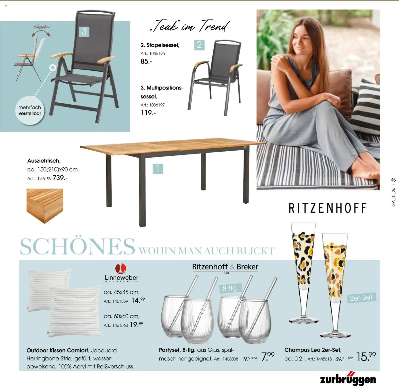 Zurbrüggen Sommer 2026 – gültig ab 19.03.2026 | Seite: 45 | Produkte: Kissen, Wasser